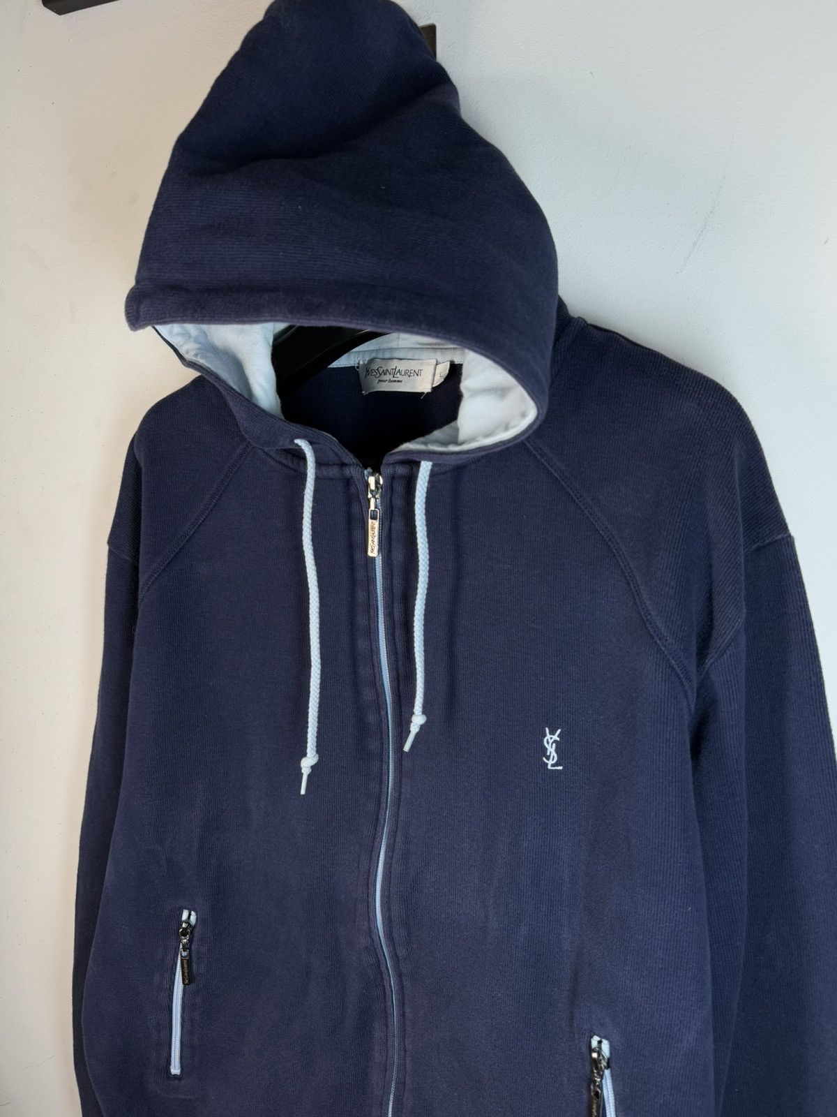 Yves Saint Laurent Navy YSL Hoodie Zip YSL Sweatshirt YSL Sweater Size US M / EU 48-50 / 2 - 1 Thumbnail