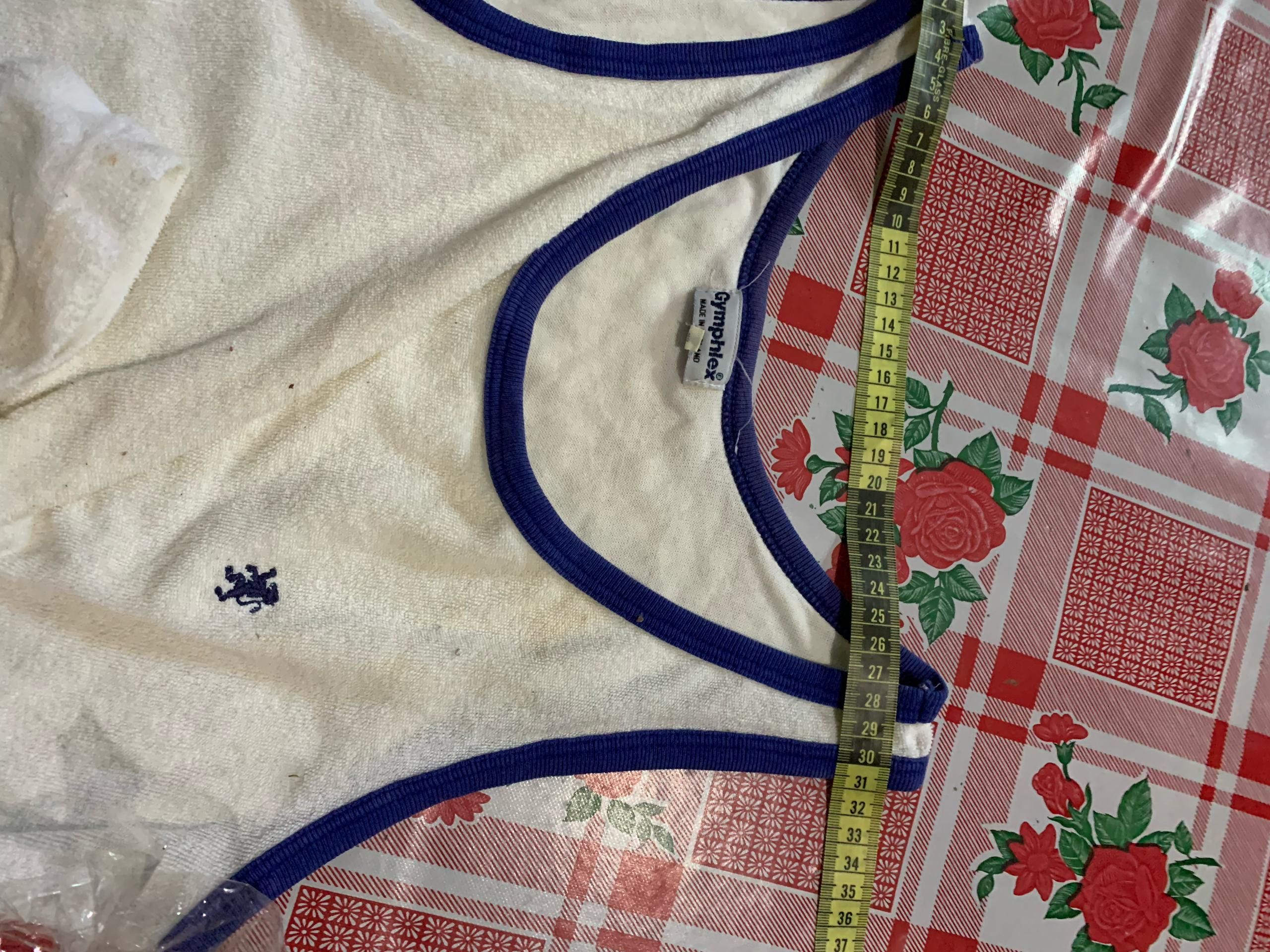 Vintage Made In England Gymphlex white blue singlet Size US M / EU 48-50 / 2 - 5 Thumbnail