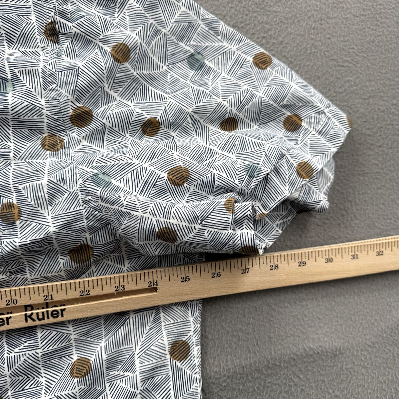 Vintage Bridge & Burn Shirt Mens 2XL Geometric Organic Cotton Short Sleeve Button Up Size US XXL / EU 58 / 5 - 4 Thumbnail