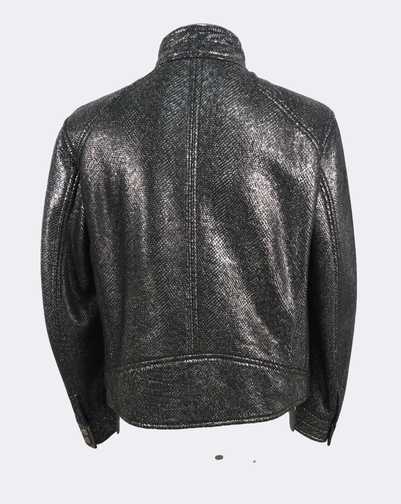 Hugo Boss Hugo Boss 'Codes' Shearling Silver Leather Jacket $2125 Size US S / EU 44-46 / 1 - 2 Thumbnail