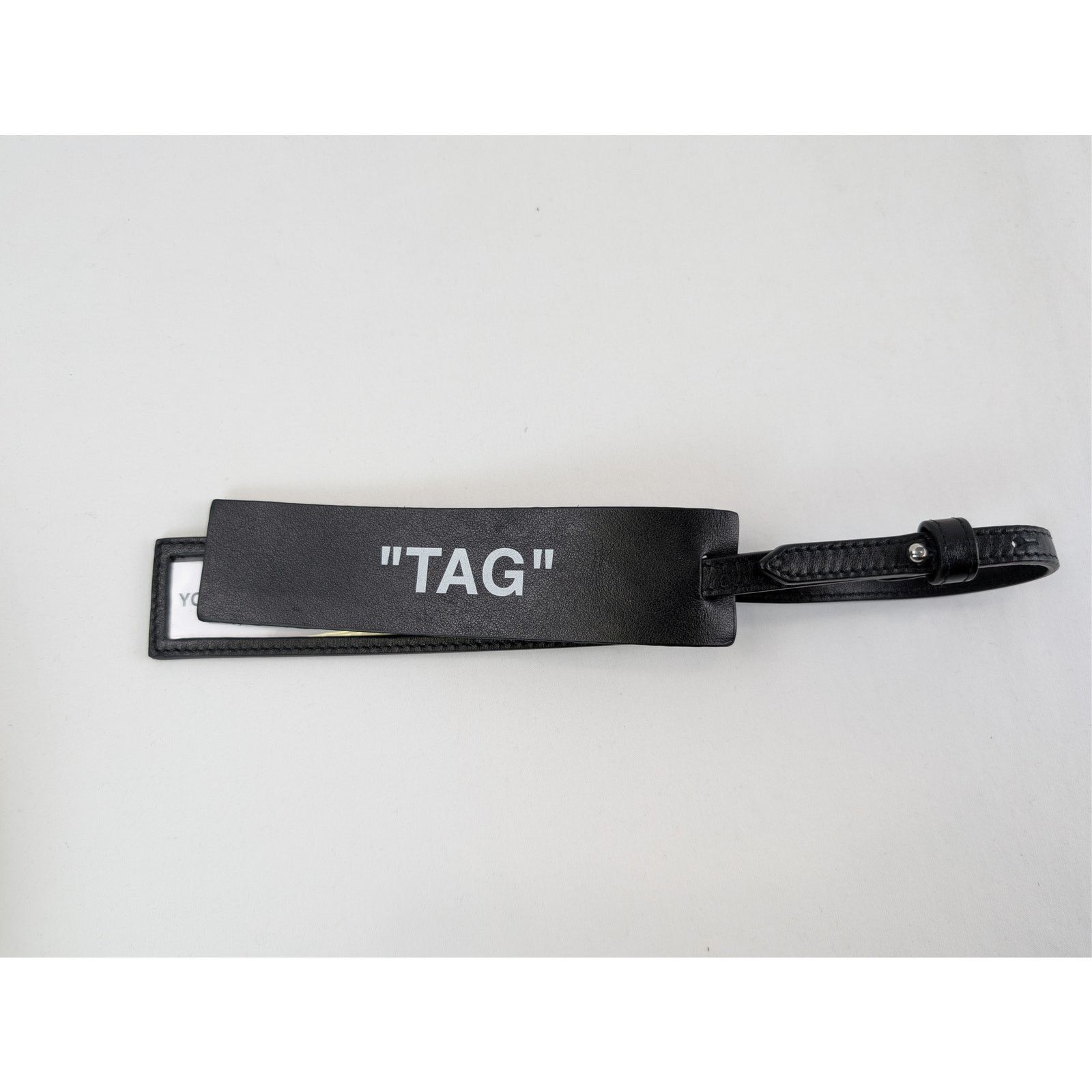 Off-White o1rshd1 Size: OS / Leather Luggage Tag in Black Size ONE SIZE - 11 Thumbnail