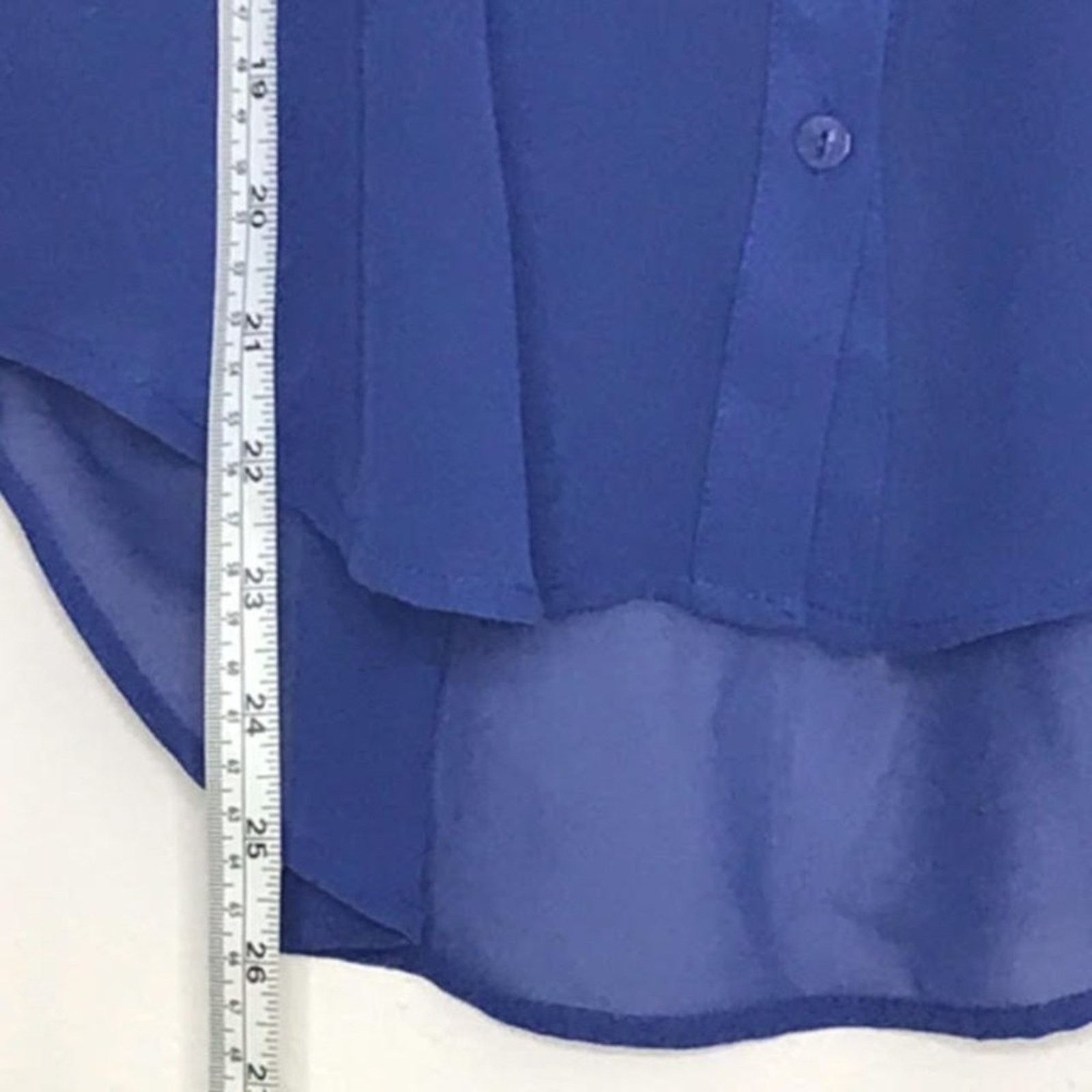 Other Lauren Conrad Cobalt Blue Semi Sheer Flowy Blouse Size M Size M / US 6-8 / IT 42-44 - 3 Thumbnail
