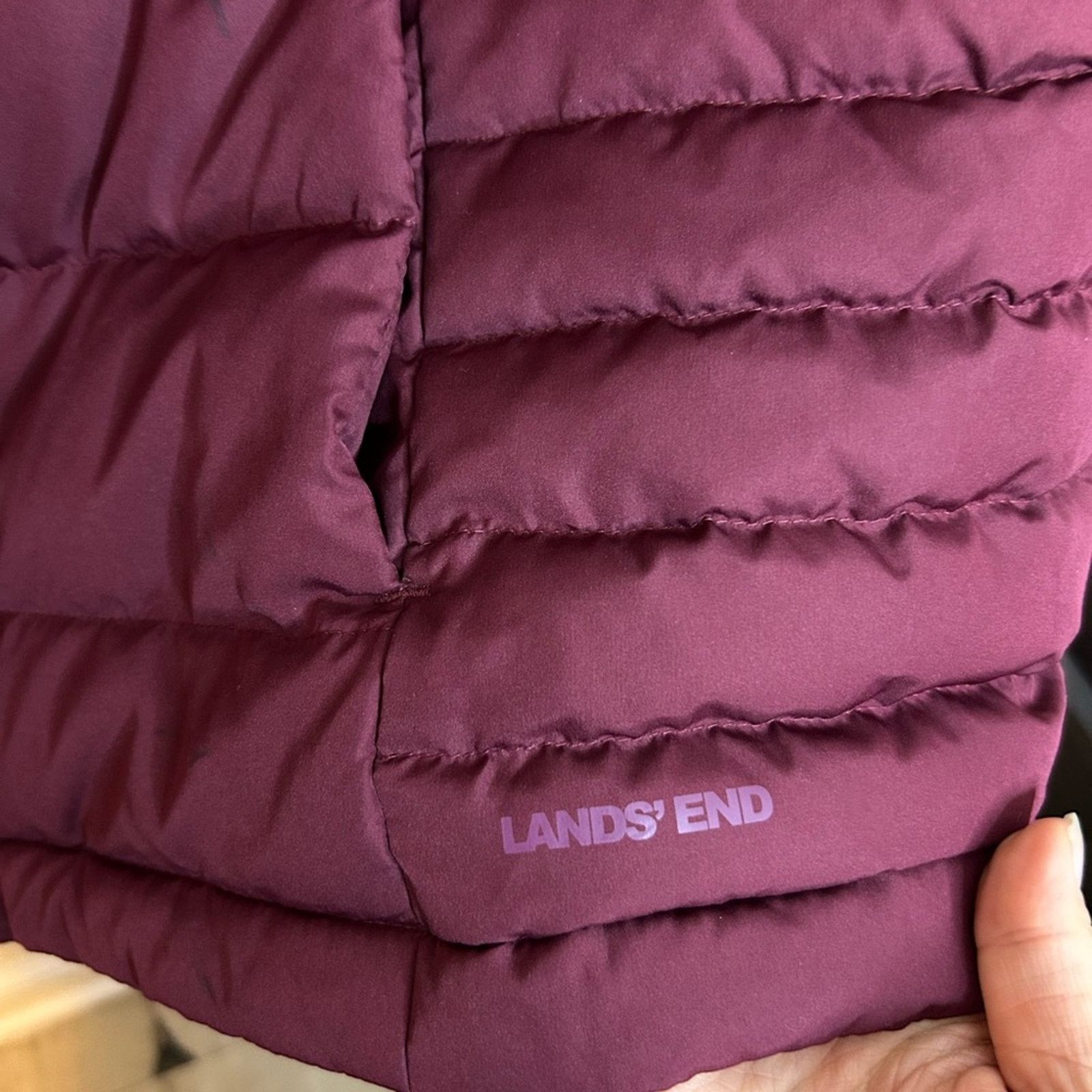 Lands' End Lands’ End Burgundy Down Filled Puffer Vest Size XL / US 12-14 / IT 48-50 - 6 Thumbnail