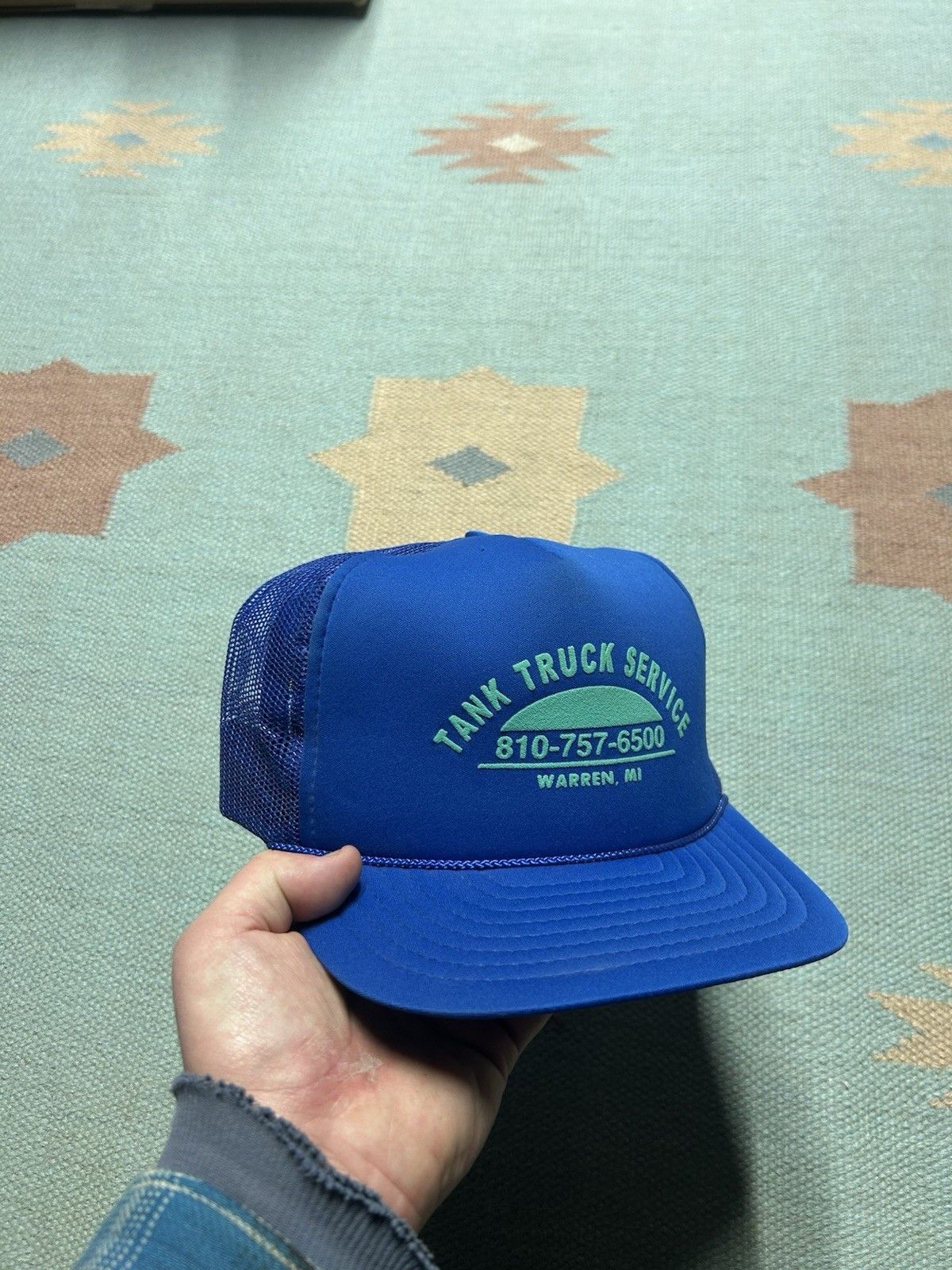 Vintage Vintage trucker hat tank truck service Michigan blue snap Size ONE SIZE - 1 Thumbnail