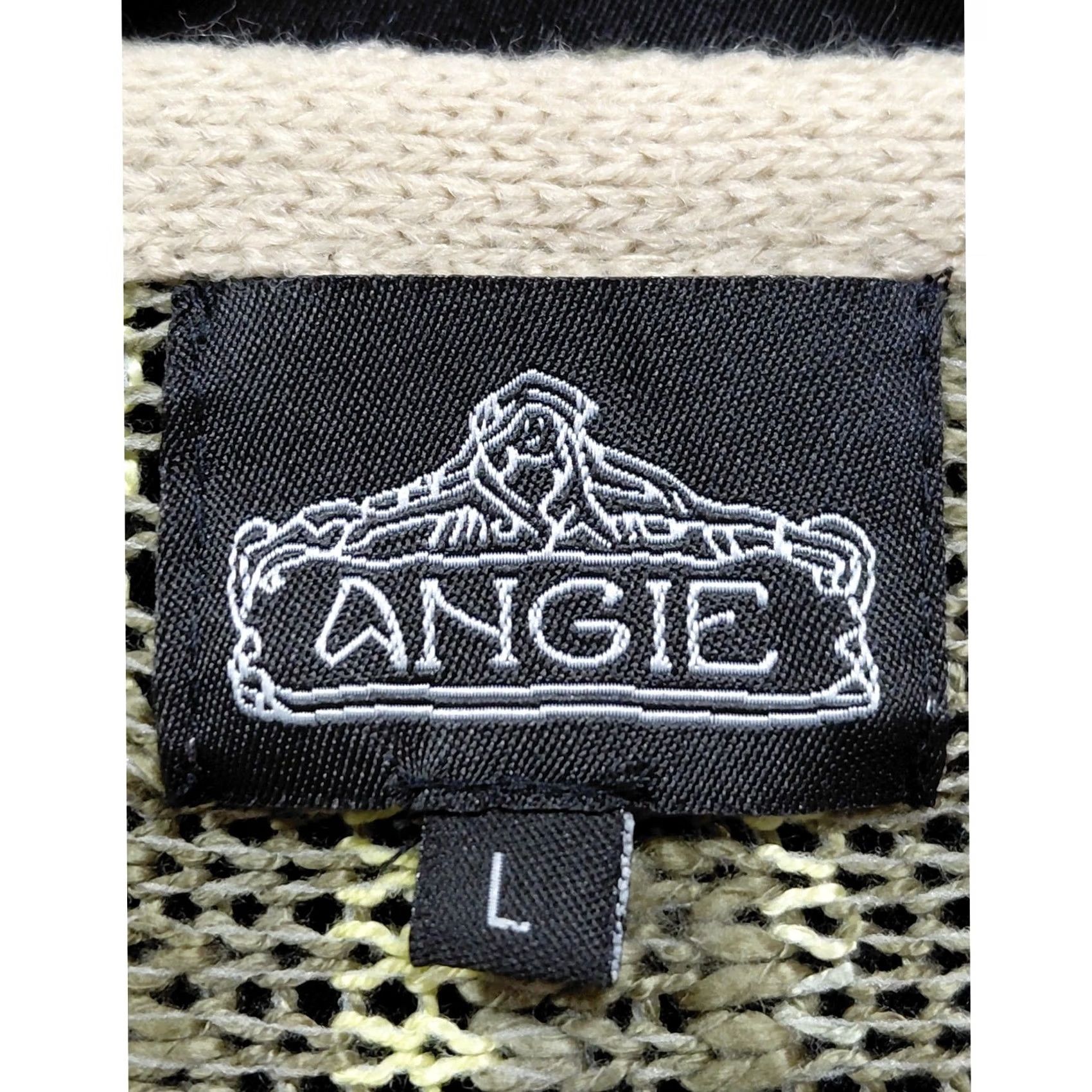Vintage Angie Cardigan Beige Green Solid Long Sleeve L Women Size L / US 10 / IT 46 - 3 Thumbnail