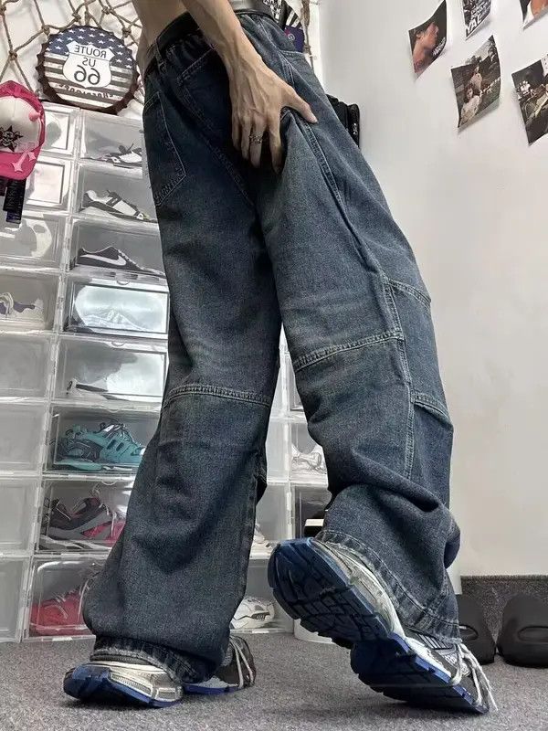 VIBE Vintage washed distressed rippled rare jeans Size US 34 / EU 50 - 4 Thumbnail