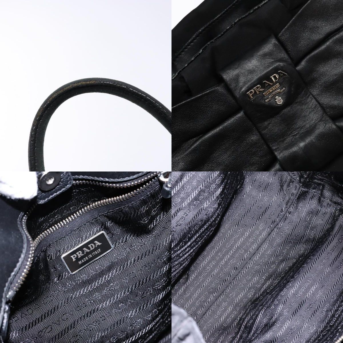 Prada PRADA Hand Bag Nylon Silver Black Size ONE SIZE - 11 Thumbnail