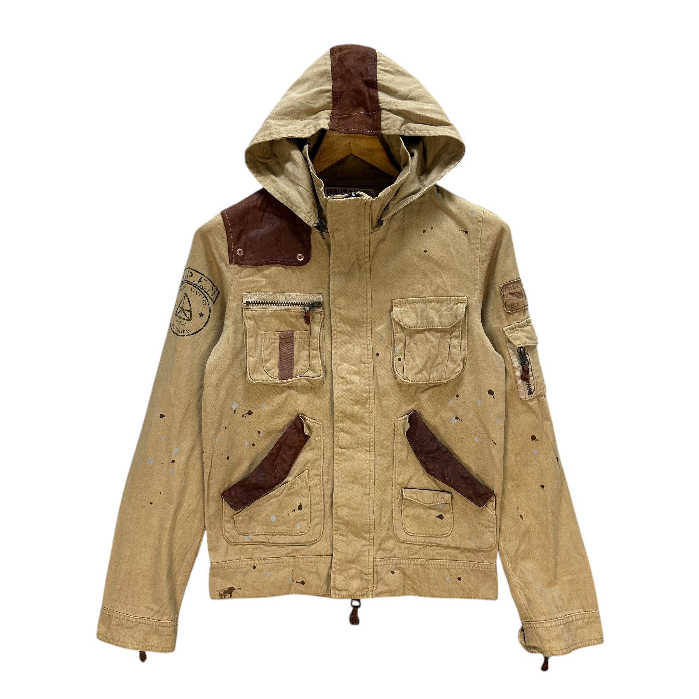 Vintage BONDS AND PEACE Paint Splatters Combat Jacket #A70-1710 Size US M / EU 48-50 / 2 - 1 Thumbnail
