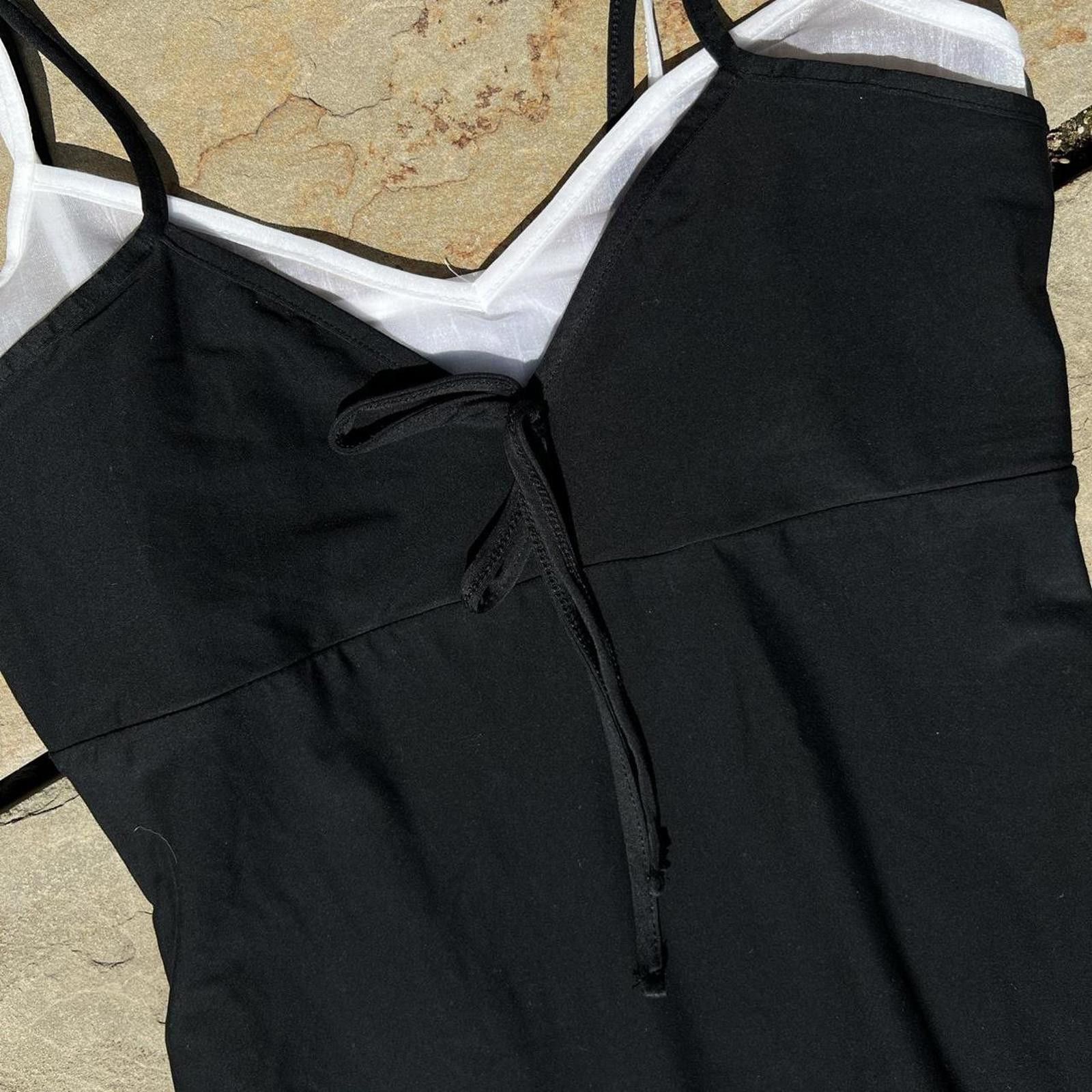 Other Black w/ White Contrast Double Strap Mini Dress Size S / US 4 / IT 40 - 2 Thumbnail