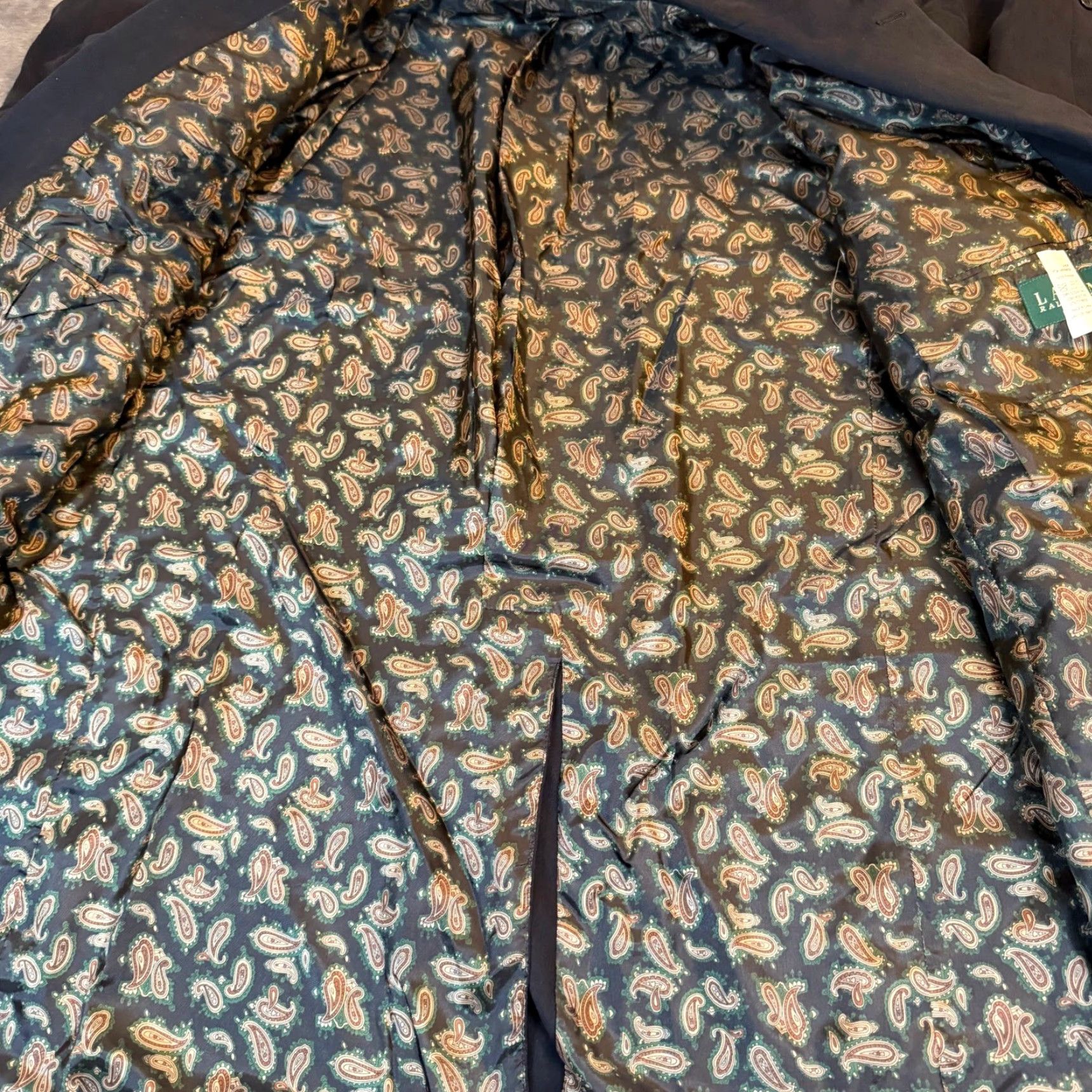 Ralph Lauren VINTAGE? No — Lauren Ralph Lauren Sport Coat Navy Blue Paisley Lining Blazer Men 46 Regular Adult Medium? Size 46R - 6 Thumbnail