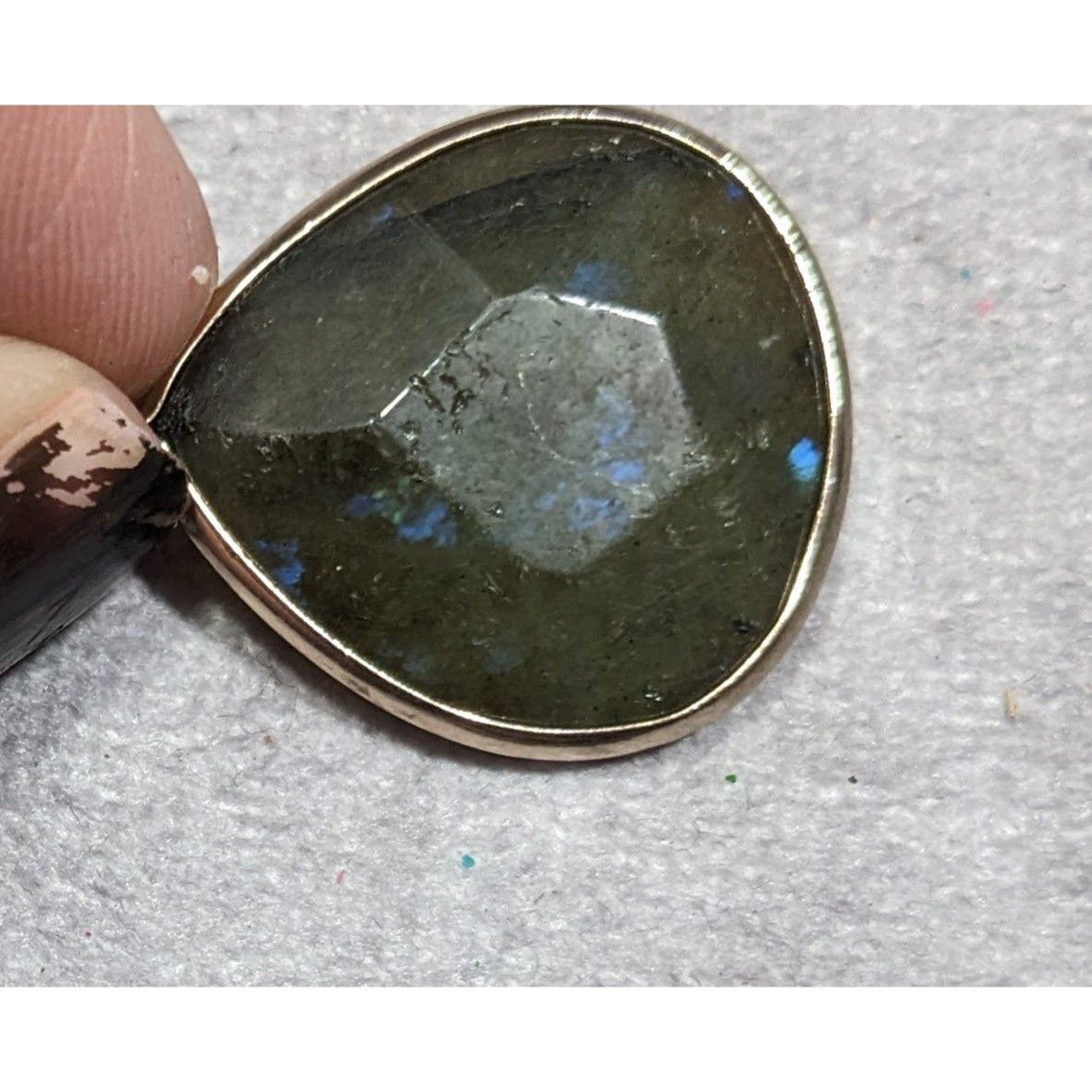 Other Boho Chic Gold Tone Charm Necklace With Teardrop Labradorite Size ONE SIZE - 13 Thumbnail