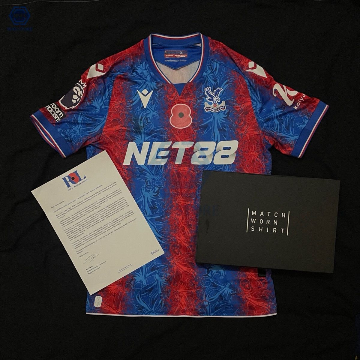 Macron Jersey Crystal Palace Home 2024/2025 Matchworn Size US M / EU 48-50 / 2 - 2 Thumbnail