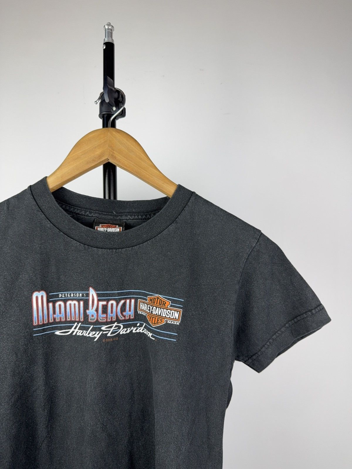 Harley Davidson Vintage 00s Harley-Davidson biker Miami Beach Graphic Tee Size XS / US 0-2 / IT 36-38 - 2 Thumbnail