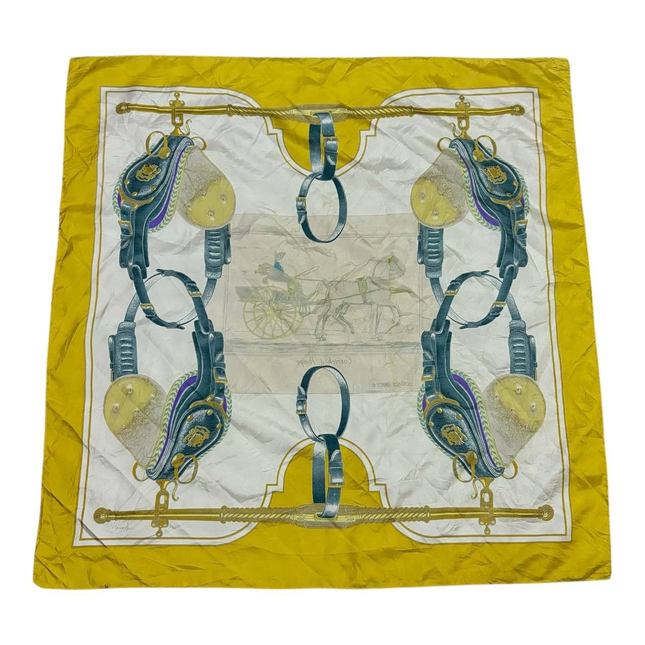 Hermes Hermes Carrick à Pompe Silk Scarf 90cm Philippe Ledoux 1973 Size ONE SIZE - 2 Thumbnail