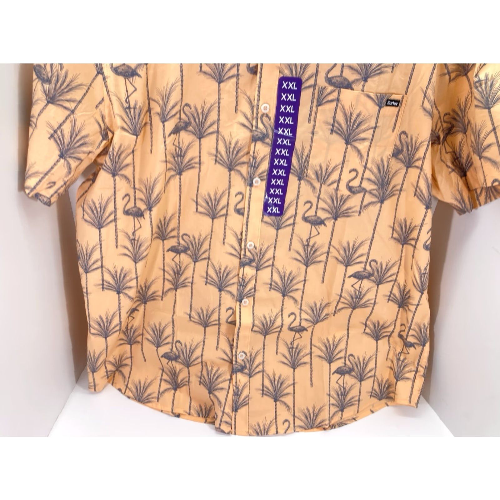 Hurley Hurley Patio Cabana Shirt Men 2XL Orange Flamingos Short Sleeve Button NWT Size US XXL / EU 58 / 5 - 3 Thumbnail