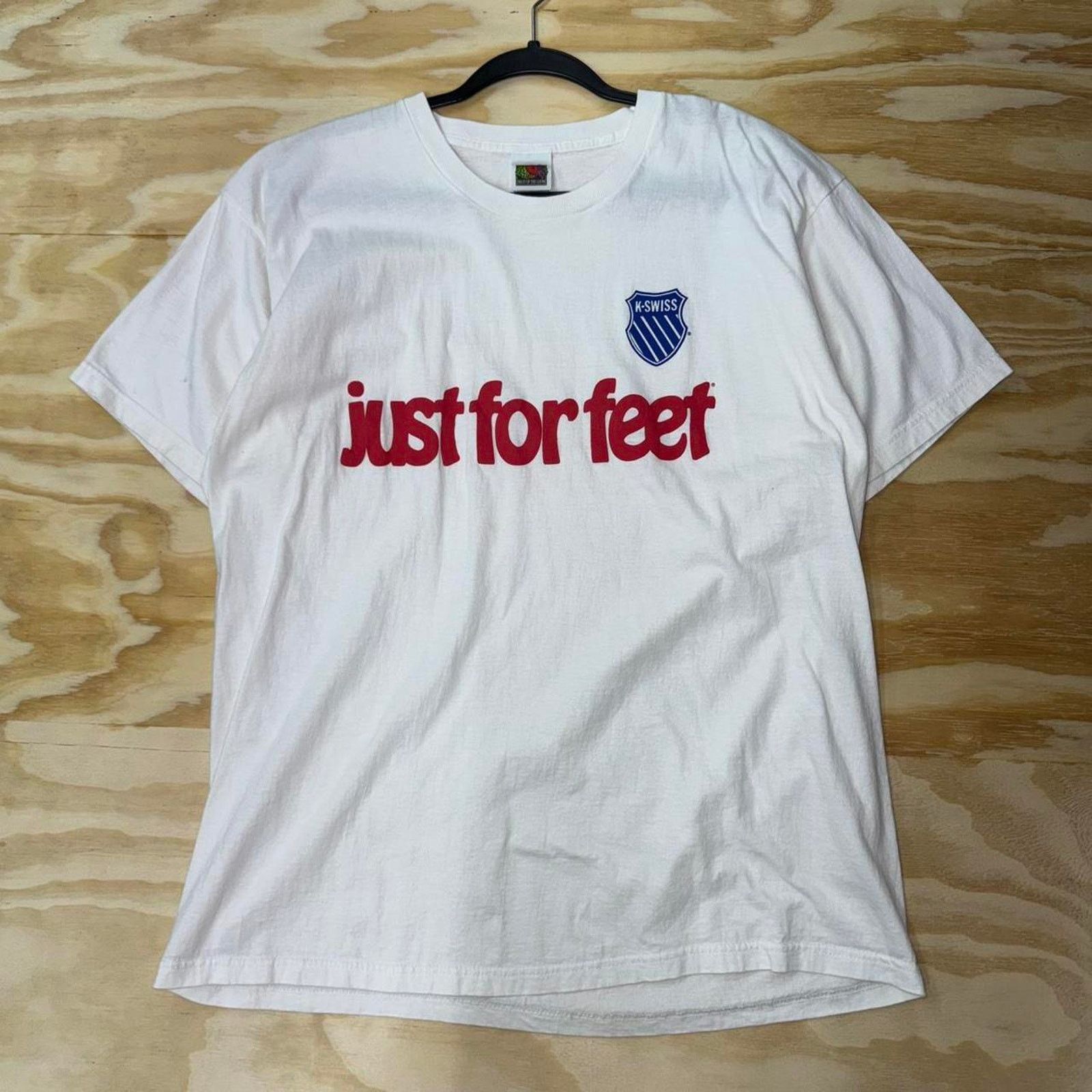 K-Swiss Vintage y2k k swiss "just for feet" sponsor 1990s t-shirt Size US XL / EU 56 / 4 - 1 Thumbnail