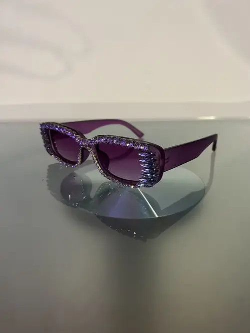 Japanese Brand × Vintage Y2K Crystal Rhinestone Sunglasses (magenta) Size ONE SIZE - 3 Thumbnail