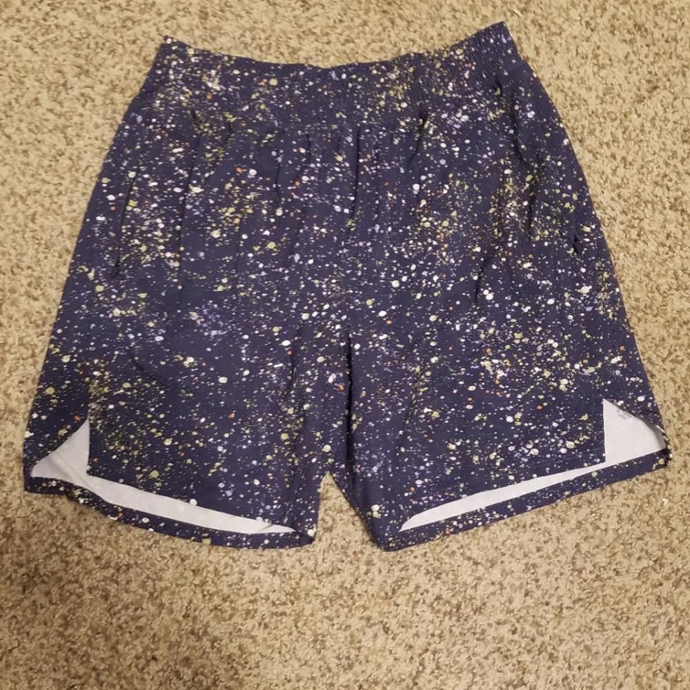 Designer All in Motion Men's Navy Splatter Print Shorts Small Size US 30 / EU 46 - 1 Thumbnail