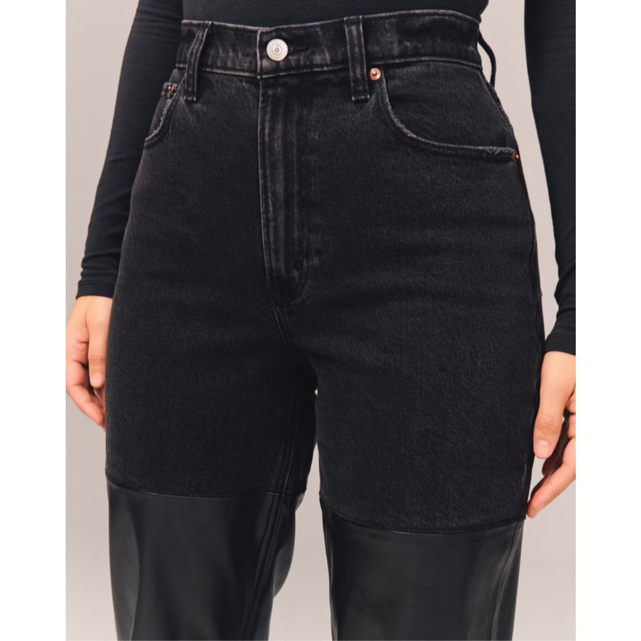 Abercrombie & Fitch Abercrombie & Fitch NWT 90s Straight High Rise Jeans Faux Le Size 29" - 1 Thumbnail