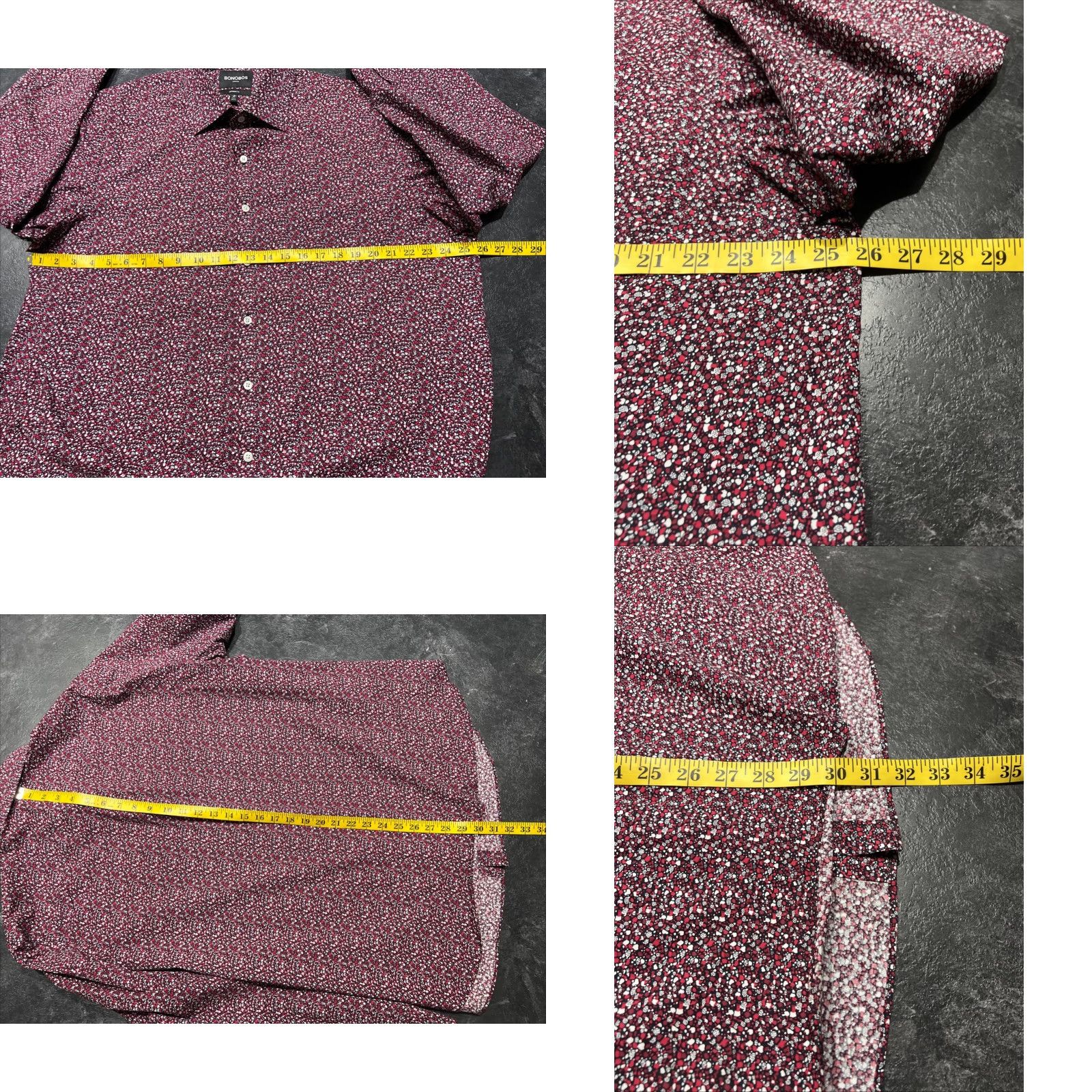 Bonobos Bonobos Men's Dress Shirt Long Sleeve Floral Pattern Stretch Red Size 18/37 Size US XXL / EU 58 / 5 - 8 Thumbnail