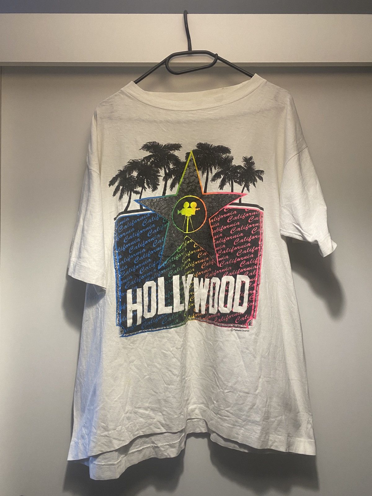 Vintage Vintage hollywood paulkasso graphics single stitch 90s tee Size US L / EU 52-54 / 3 - 1 Thumbnail
