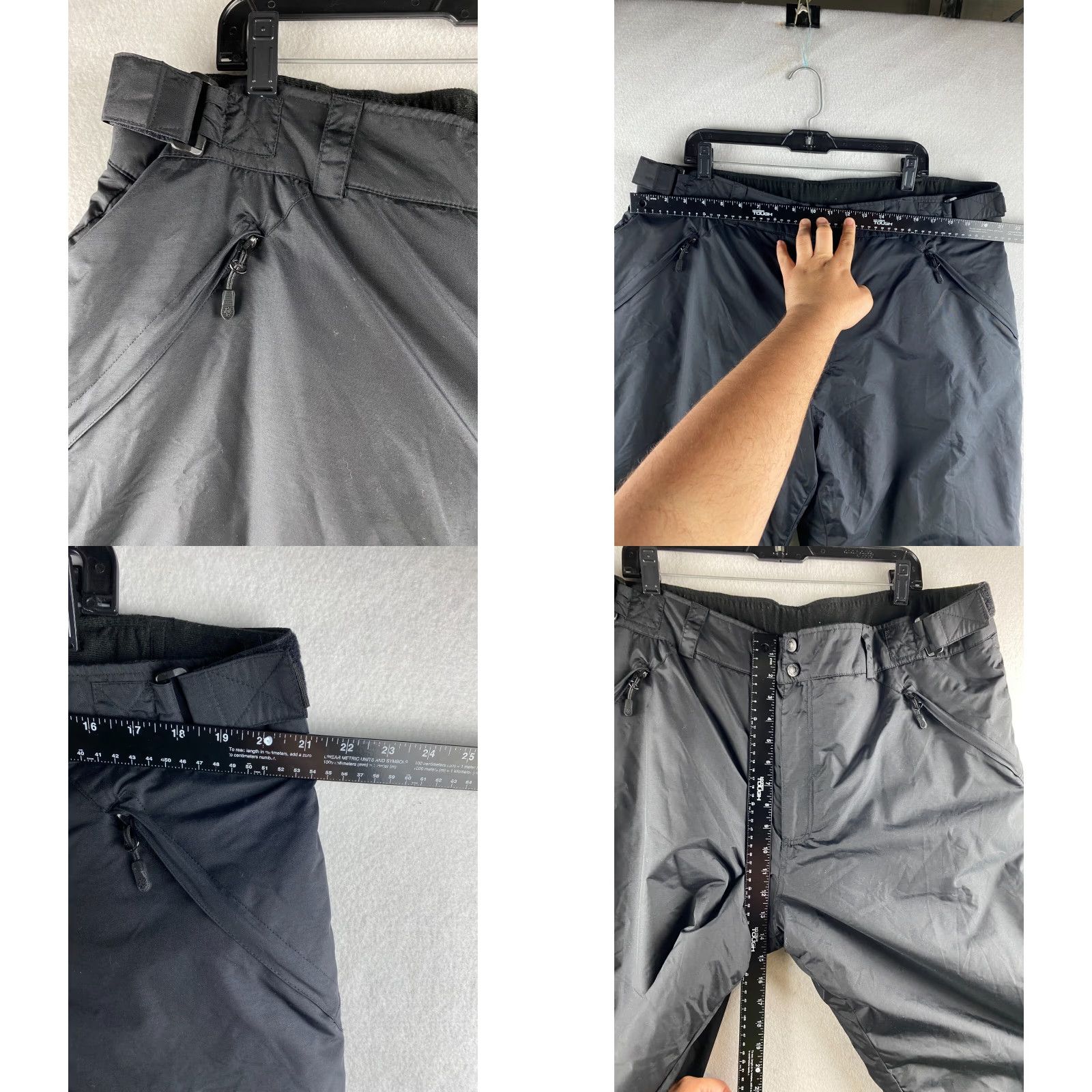 Vintage Outdoor Gear Snow Pants Mens 2XL Black Zip Pockets Adjustable Waist 42 x 32 Snowboarding Skiing Regular Mens Size US 39 - 8 Thumbnail