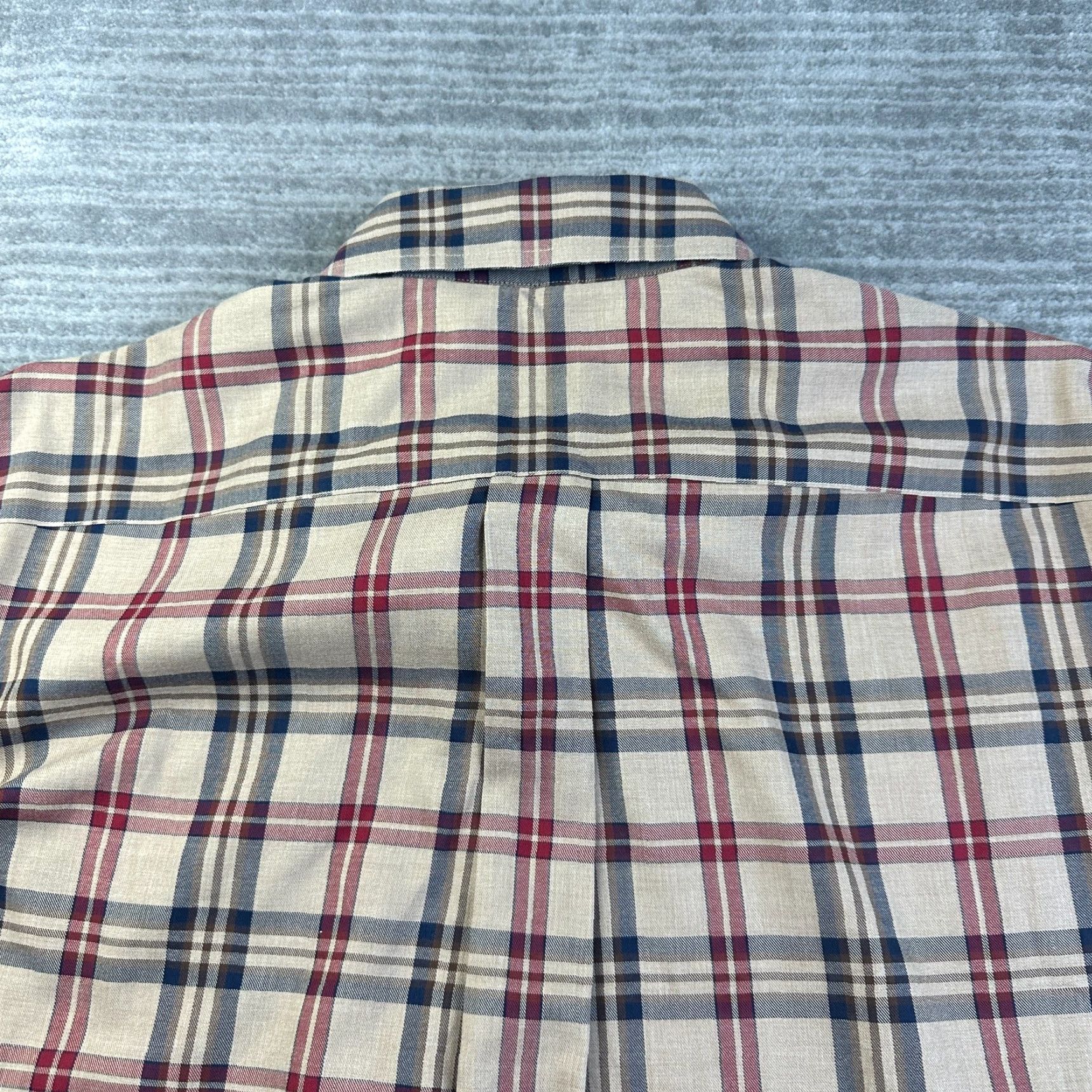 Brooks Brothers Brooks Brothers Shirt Mens Large Beige Nova Check Button Up Windowpane Madison Size US L / EU 52-54 / 3 - 6 Thumbnail