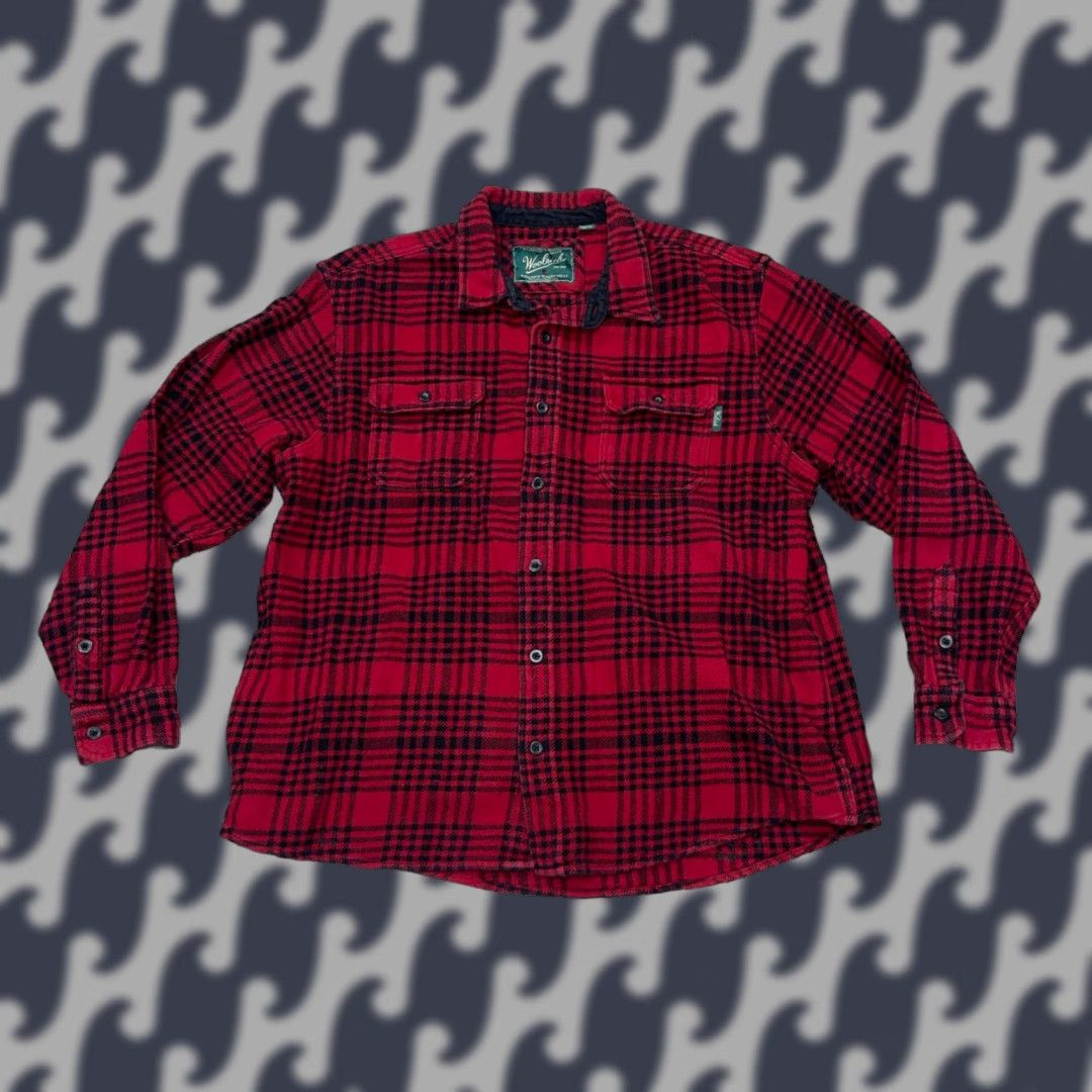 Vintage Woolrich Shirt XXL Red Black Plaid Heavy Flannel Button-Up Long Sleeve Pockets Size US XXL / EU 58 / 5 - 1 Thumbnail