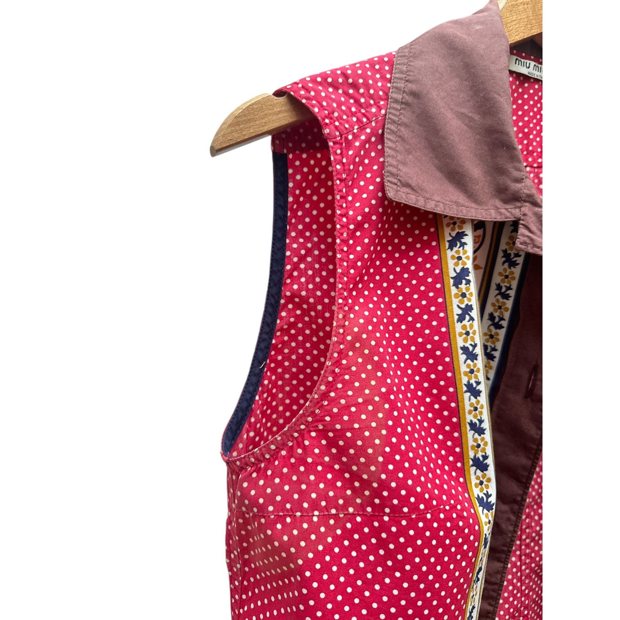 Miu Miu Red Brown Paisley Shirt Size M / US 6-8 / IT 42-44 - 3 Thumbnail