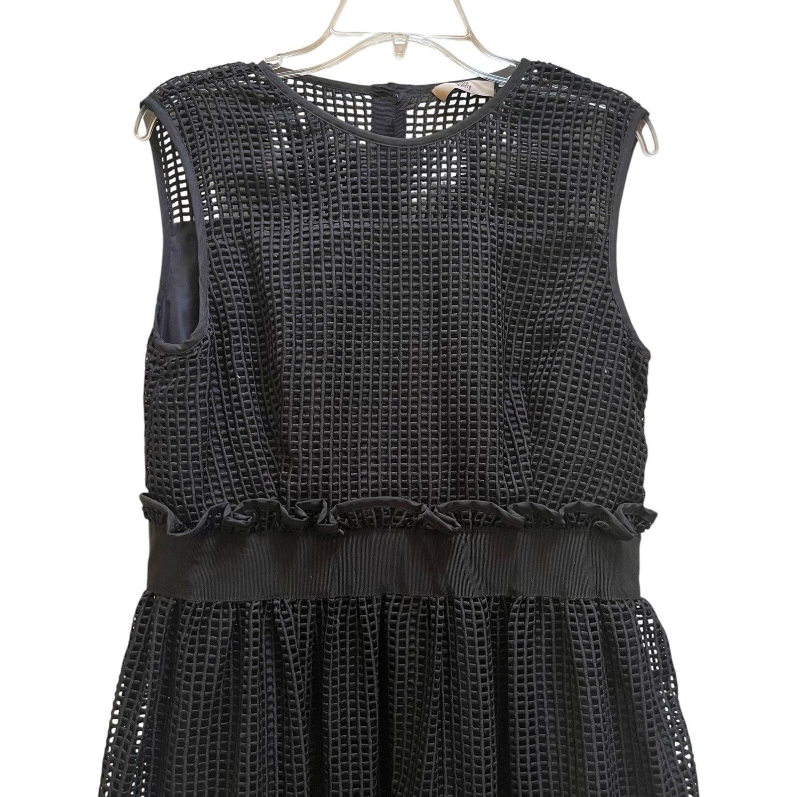 Orla Kiely Orla Kiely Black Grid Mesh Sleeveless Knee Length Dress Size M / US 6-8 / IT 42-44 - 5 Thumbnail
