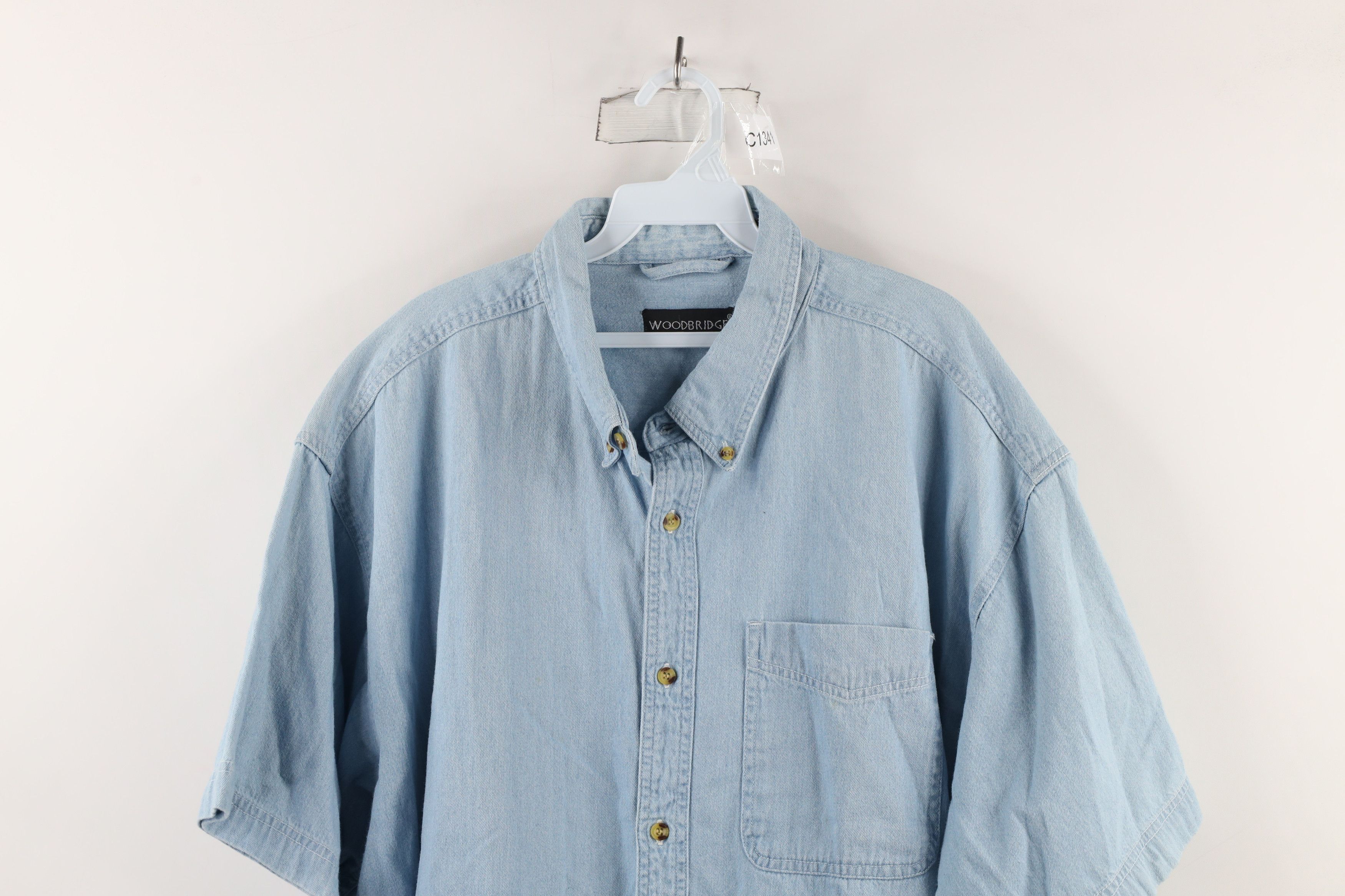 Vintage Vintage 90s Streetwear Short Sleeve Denim Button Down Shirt Size US XXL / EU 58 / 5 - 2 Thumbnail