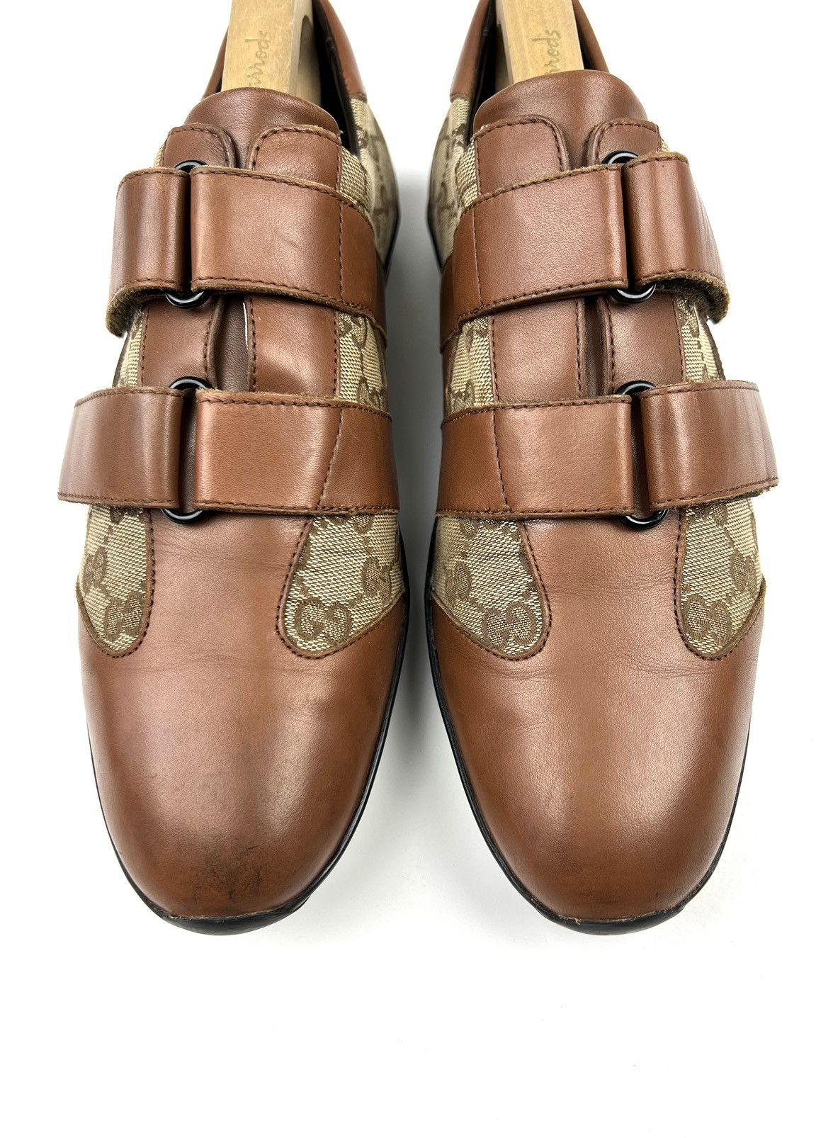 Gucci GUCCI Sneakers Leather Low Top Shoes Straps GG Monogram Men Size US 8 / EU 41 - 5 Thumbnail