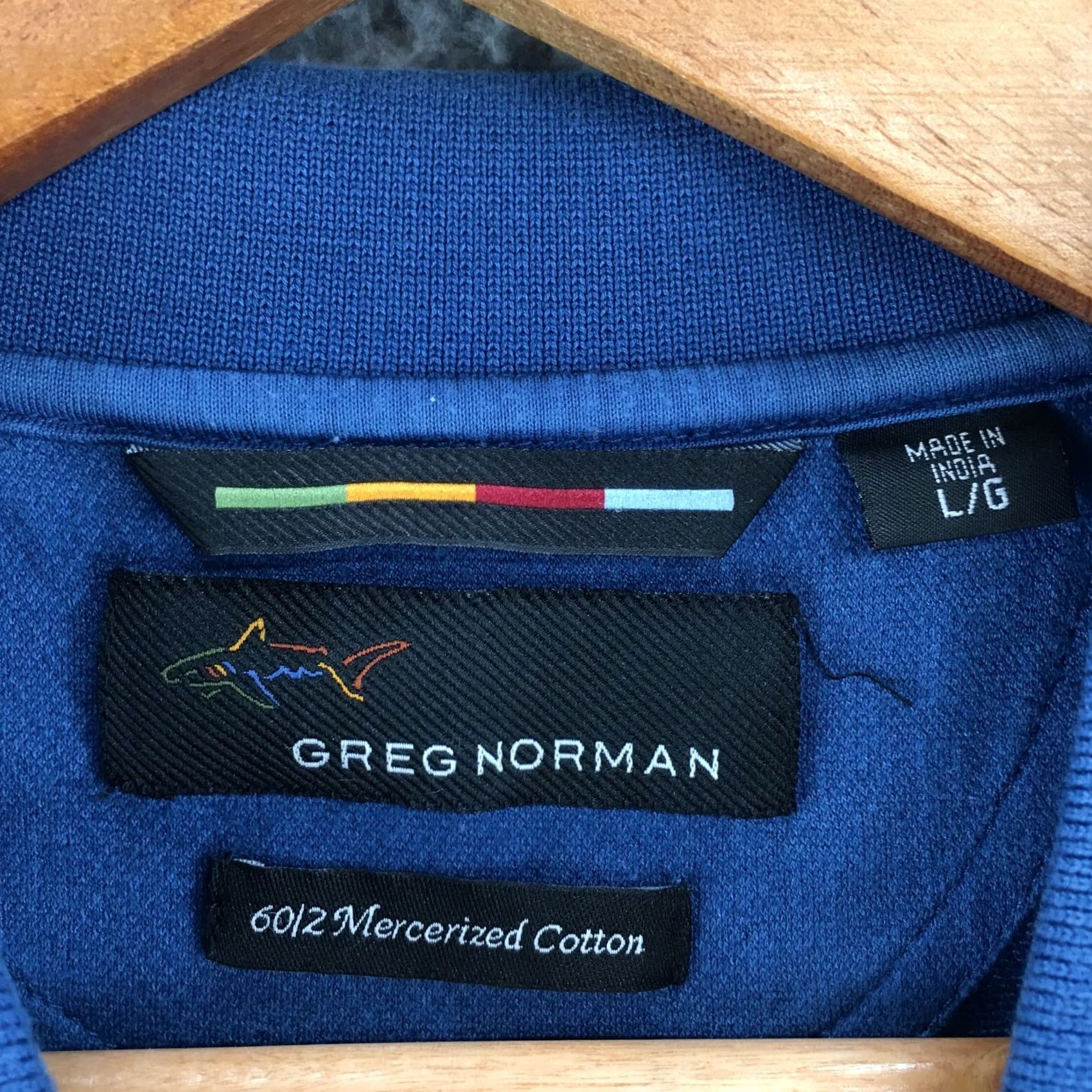 Vintage Greg Norman Polo Shirt Mens L Blue Cotton Collared Button Casual Short Sleeve Golf Size US L / EU 52-54 / 3 - 6 Thumbnail