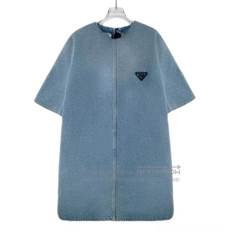 Prada Prada Light blue triangle cotton round-neck short-sleeved Size XXS / US 00 / IT 34 - 1 Thumbnail