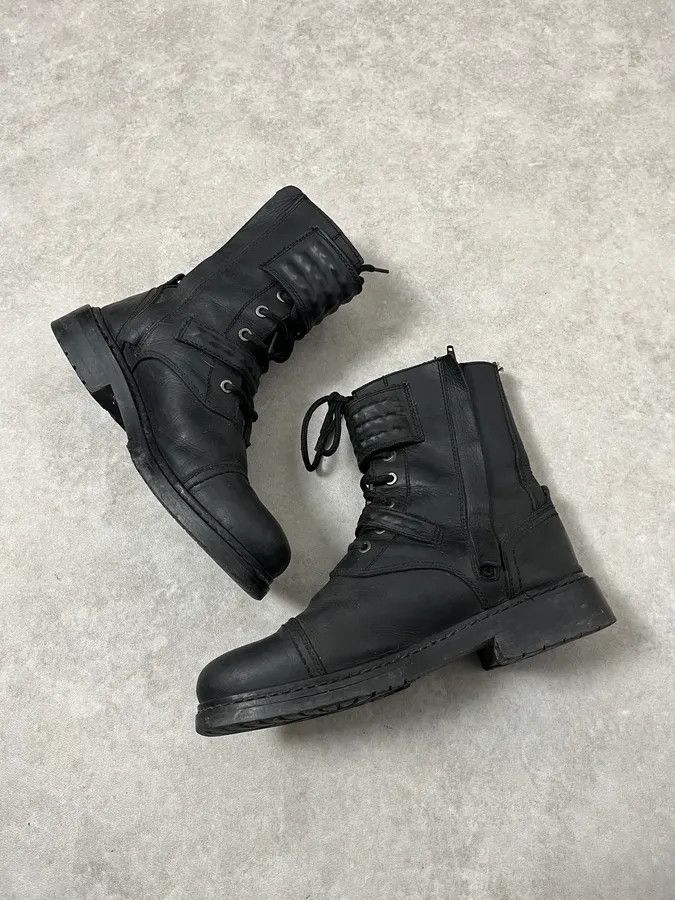 Diesel 2000s Diesel Biker Black Leather Boots Size US 8 / EU 41 - 4 Thumbnail