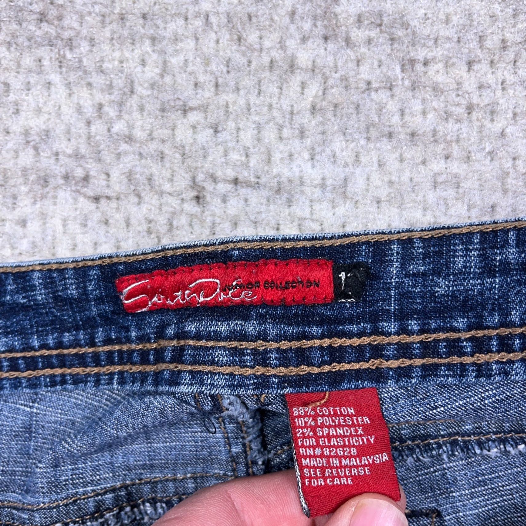 VINTAGE Southpole Jeans Women Junior 13 Boot Cut Logo 32x30 Denim Blue 5-Pocket Regular Mid Rise Bootcut Stretch Pants Boys?