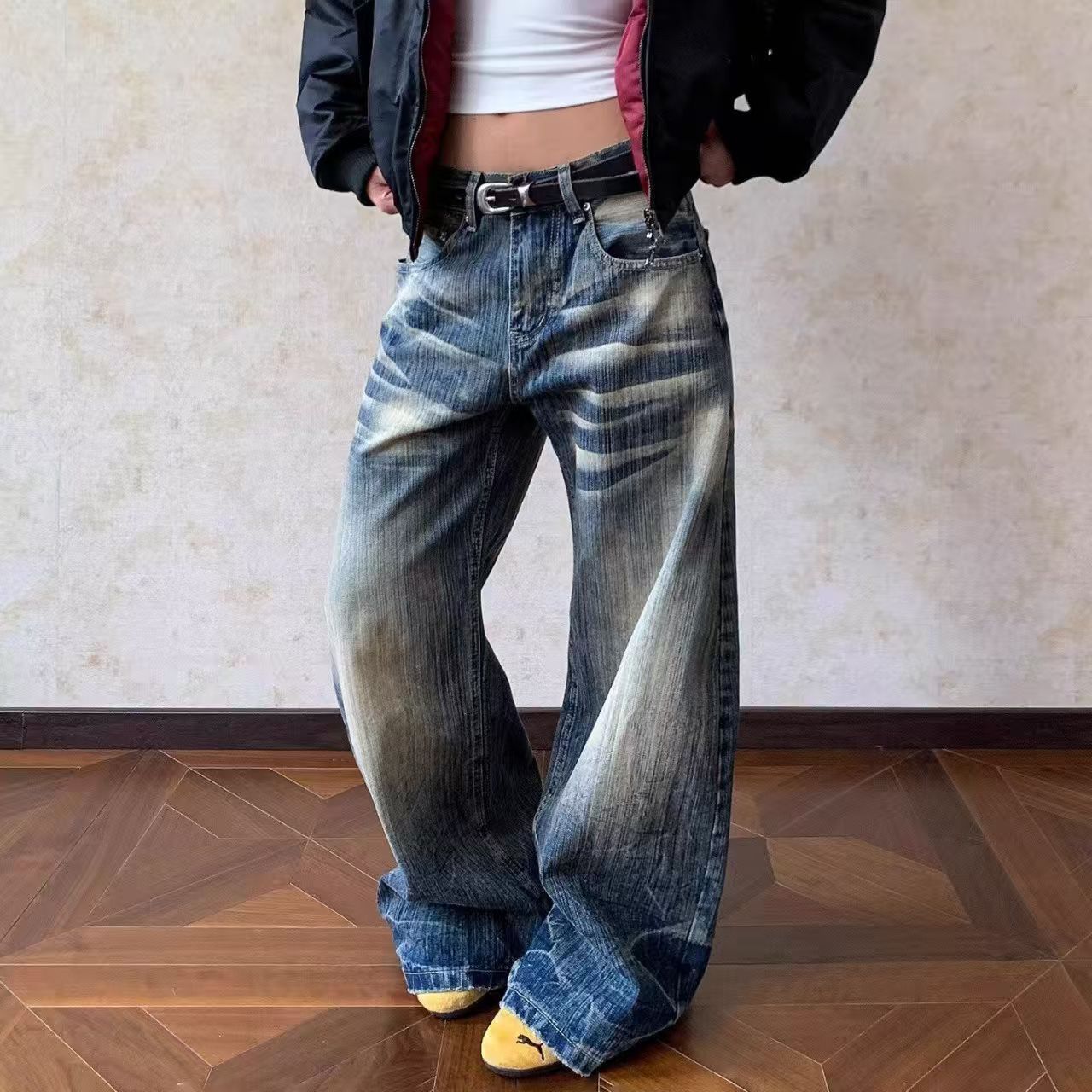 Vintage American Vintage-Vibe Washed & Distressed Jeans Size US 32 / EU 48 - 2 Thumbnail