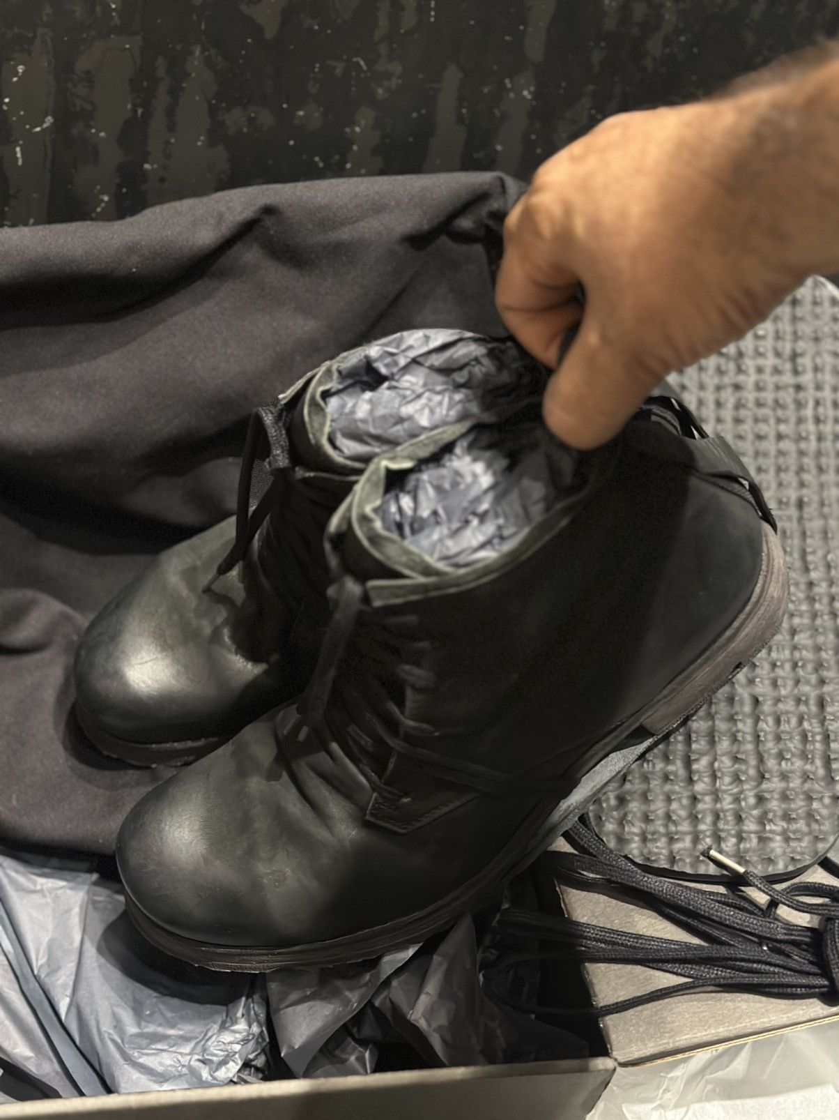 Boris Bidjan Saberi Boris Bidjan Saberi BOOT4 Ankle Boots horse BLACK 44 EUR Size US 11 / EU 44 - 4 Thumbnail