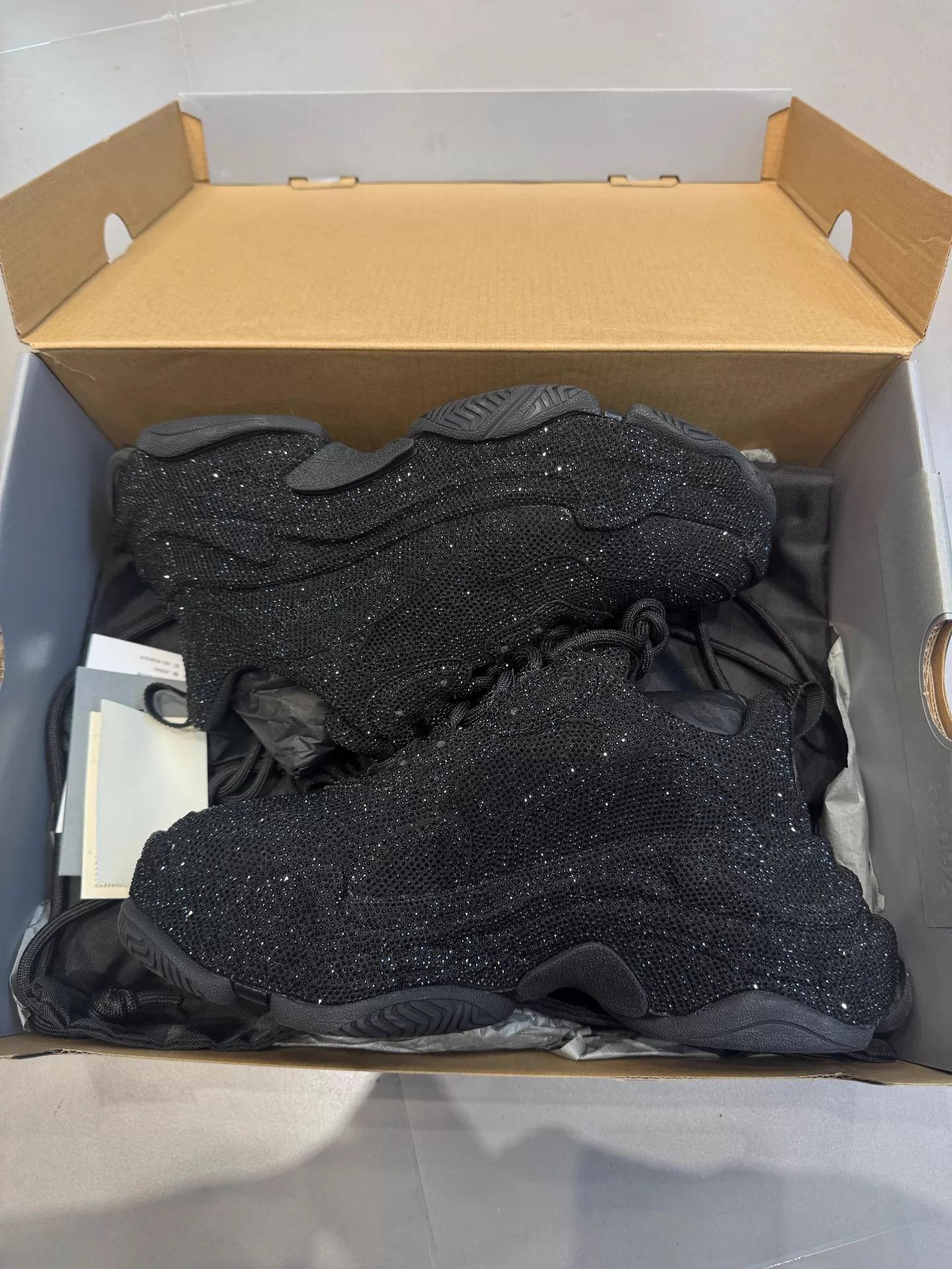 Balenciaga Balenciaga Triple S Black Crystal-embellished Sneaker Size US 6.5 / IT 36.5 - 2 Thumbnail
