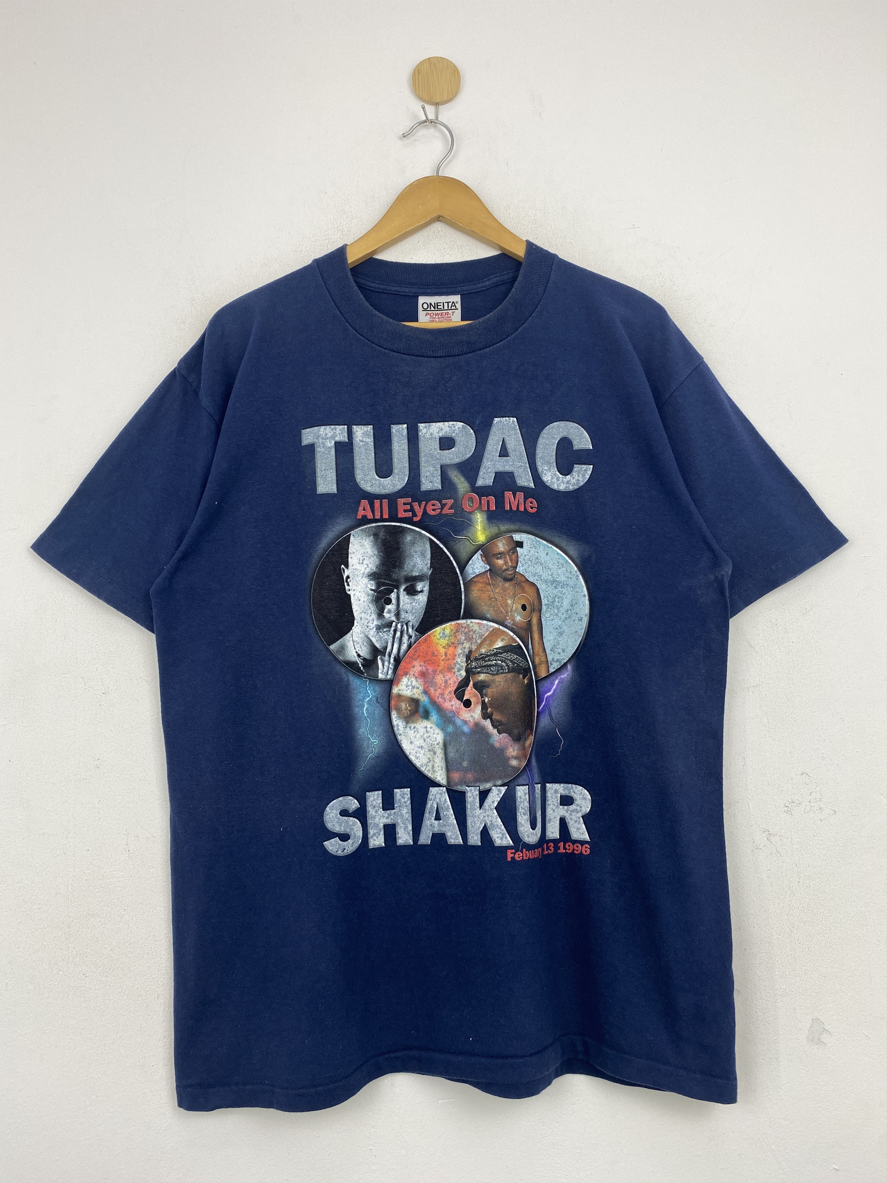Rap Tees × Vintage Vintage 90s Tupac Shakur All Eyez On Me Rap Tee TA0641 Size US L / EU 52-54 / 3 - 1 Thumbnail