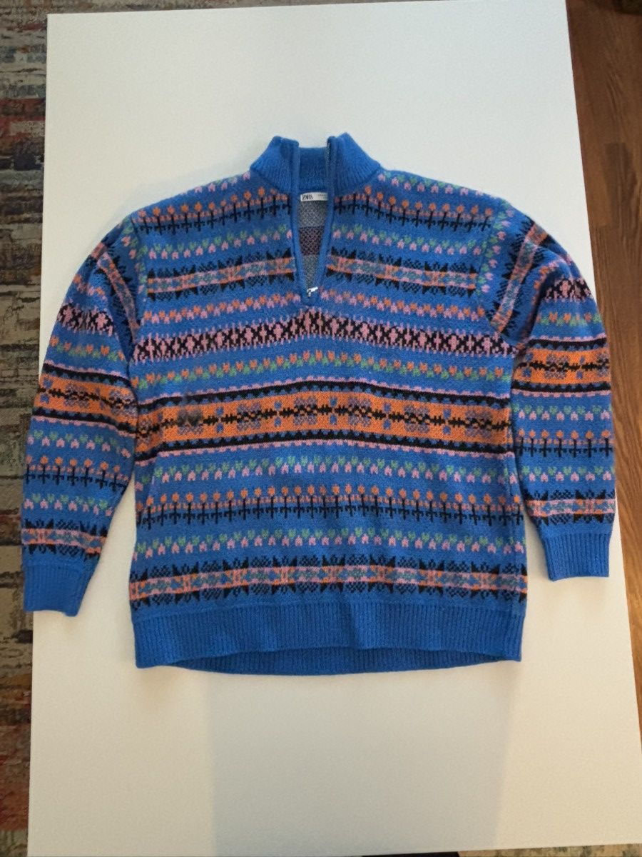 Zara Zara - Men’s Quarter Zip Sweater (M) Size US M / EU 48-50 / 2 - 1 Thumbnail