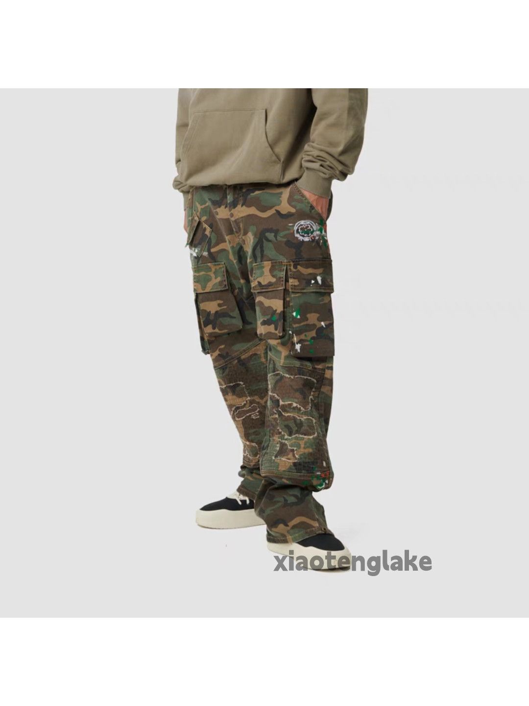 Designer × Japanese Brand × Vintage washed faded military patchwork camo hiphop cargo pants Size US 32 / EU 48 - 7 Thumbnail