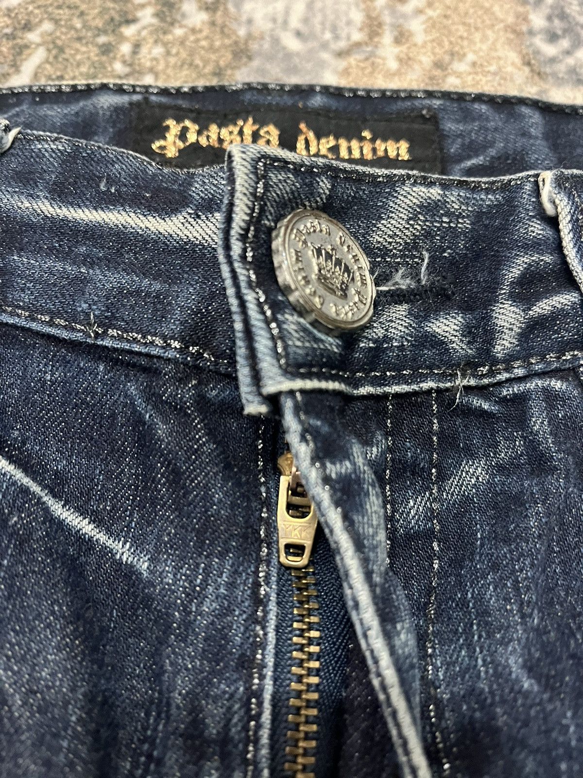 Japanese Brand × Vintage Pasta Denim Embroidered Zipper Pocket Jeans Pant Denim Size US 33 - 5 Thumbnail
