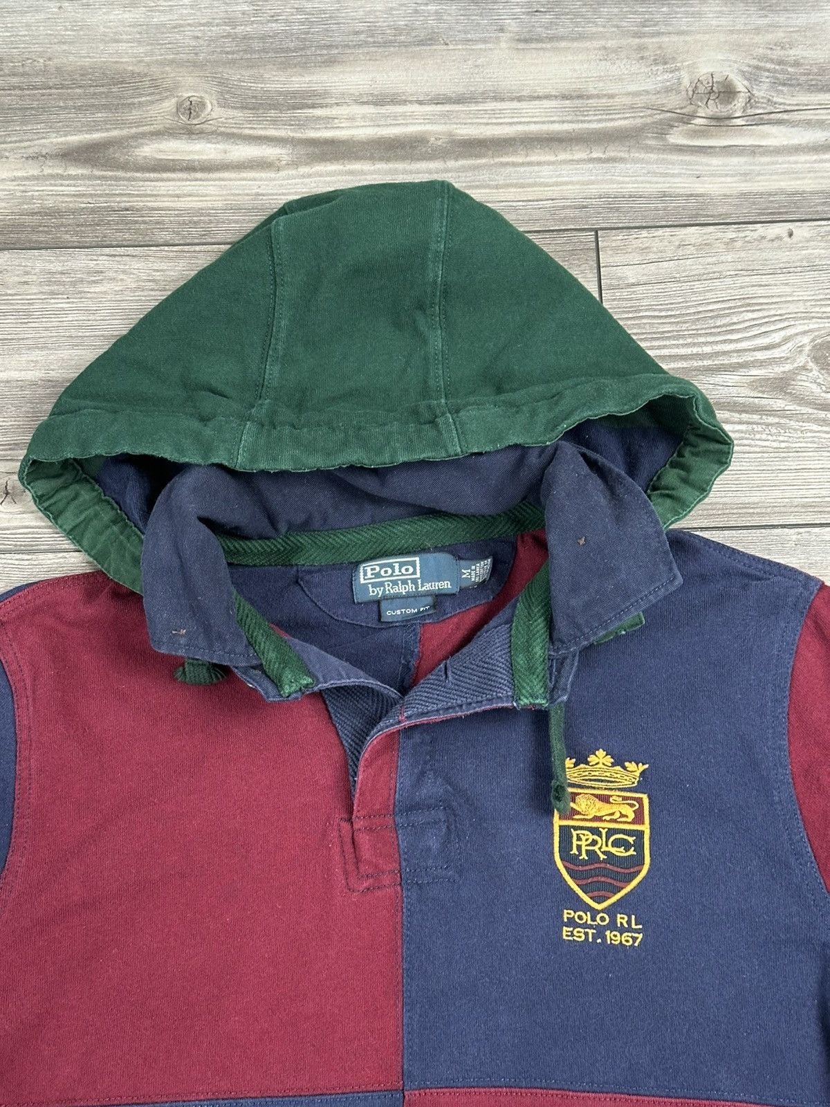 Polo Ralph Lauren Polo Ralph Lauren Hooded Rugby Shirt Size US M / EU 48-50 / 2 - 3 Thumbnail