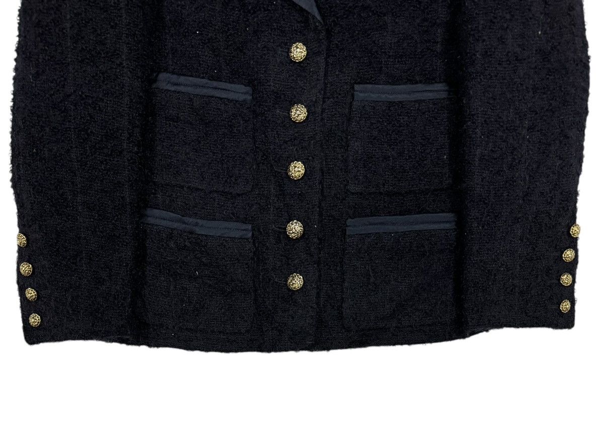 Vintage Vtg🔥Tweed Women Coat Jacket Hardware Gold Button Size S / US 4 / IT 40 - 5 Thumbnail