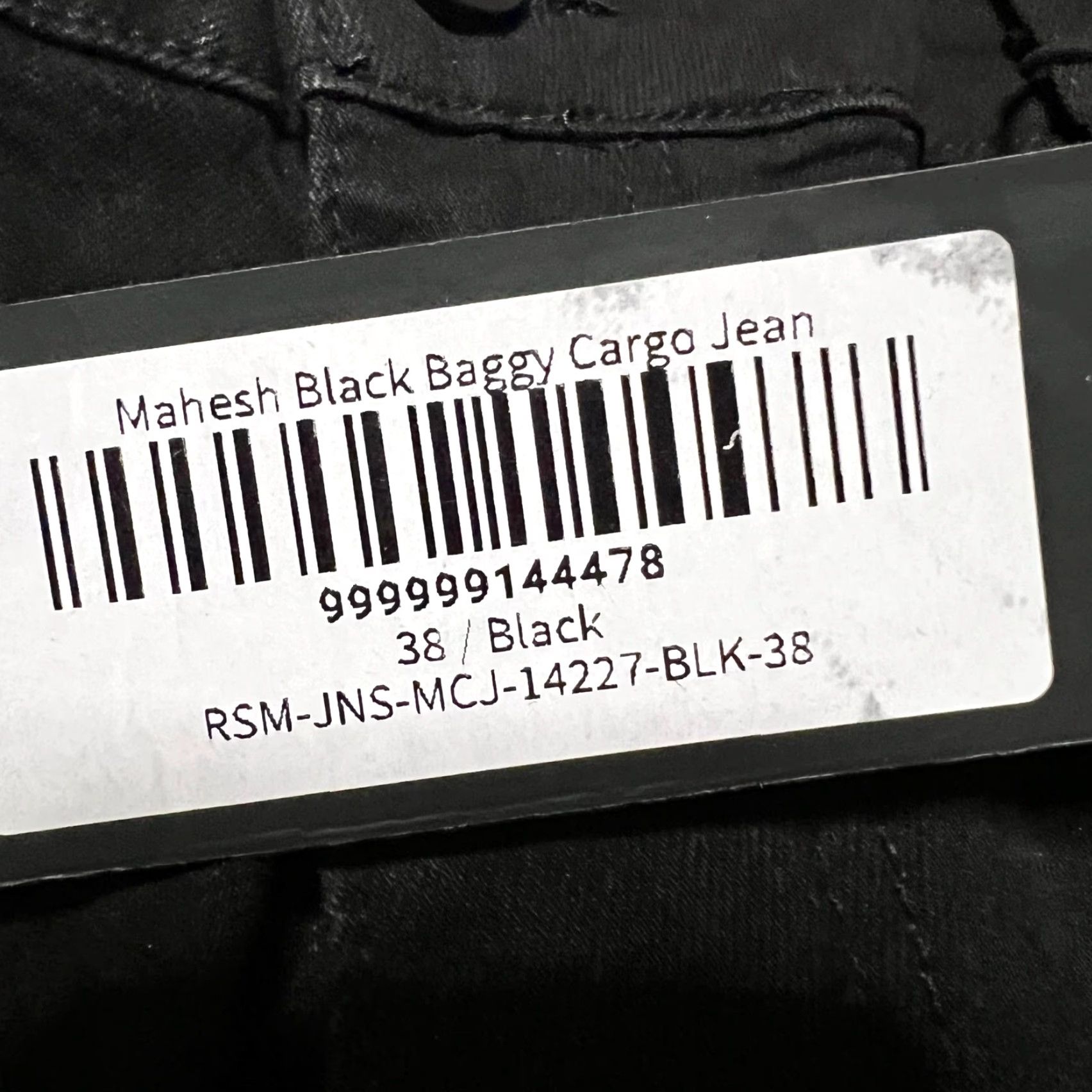 Vintage Rockstar Denim Men Cargo Jeans Black 38 x34.5 Baggy Regular Inseam 34 RSM Mahesh Size US 38 / EU 54 - 4 Thumbnail