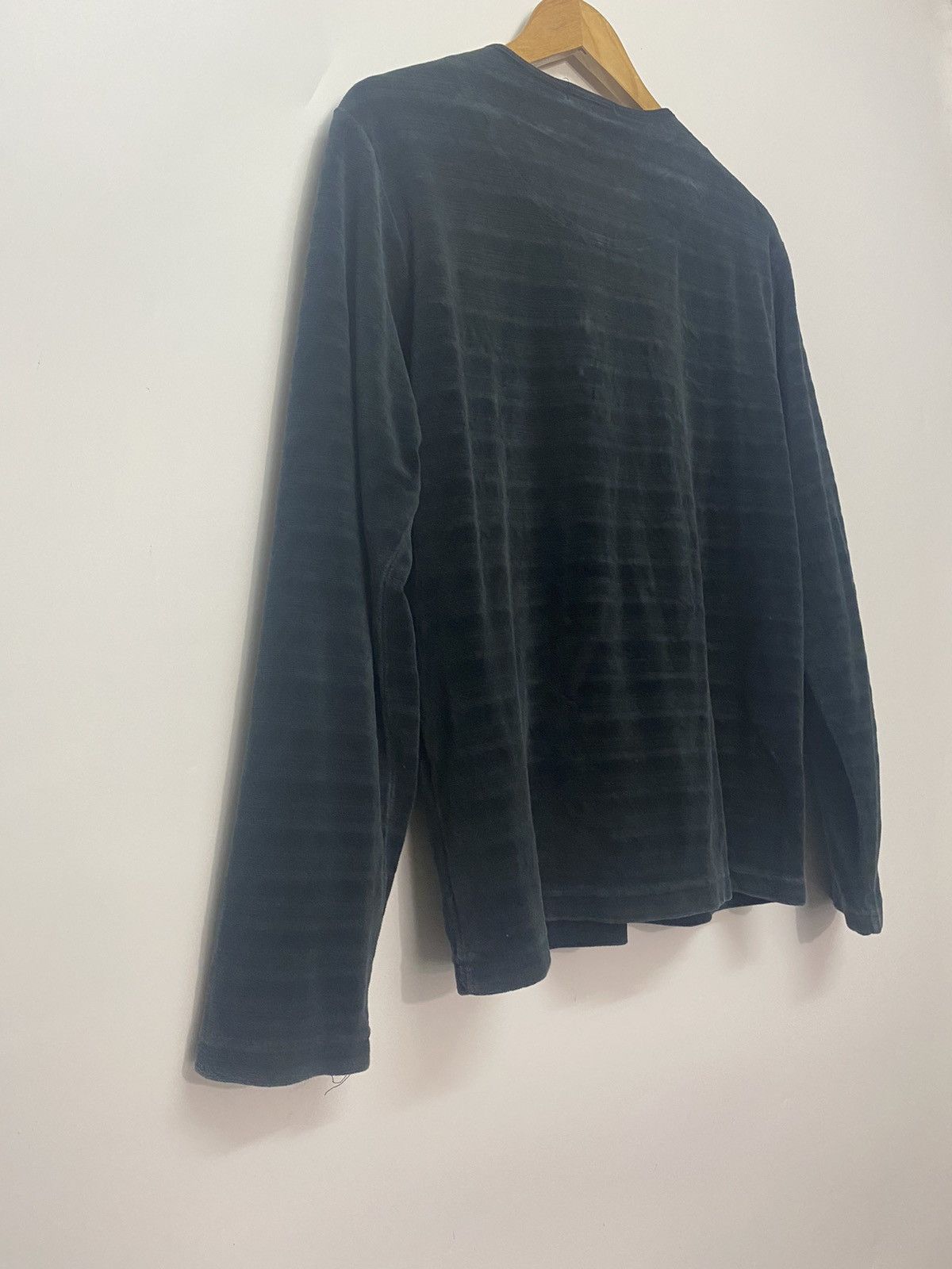 Designer × Japanese Brand Louis Chavlon Long Sleeve Velvet Striped Shirts Sweater Size US L / EU 52-54 / 3 - 6 Thumbnail