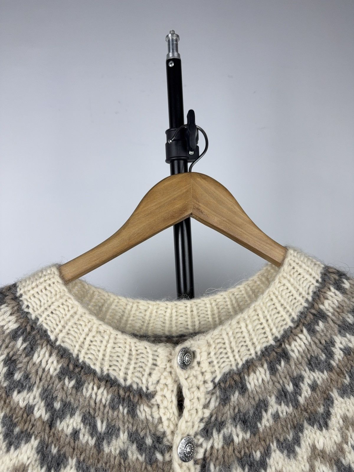 Japanese Brand Retro Vintage 90s Hilda Ltd Nordic Fair Isle Wool Cardigan Size US L / EU 52-54 / 3 - 5 Thumbnail