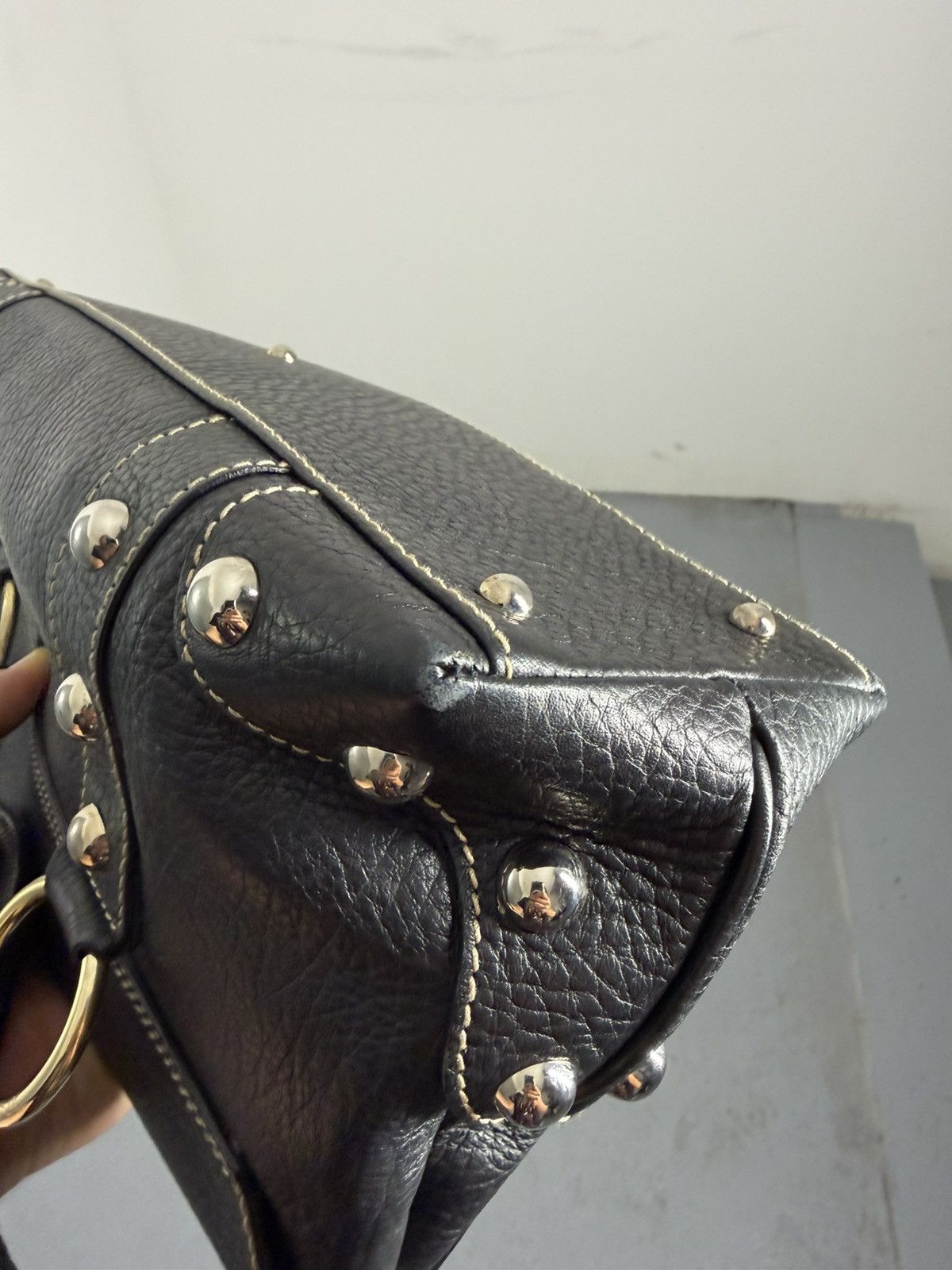 Dolce & Gabbana Dolce & Gabbana Leather Metal Rivets Handbag Size ONE SIZE - 18 Thumbnail
