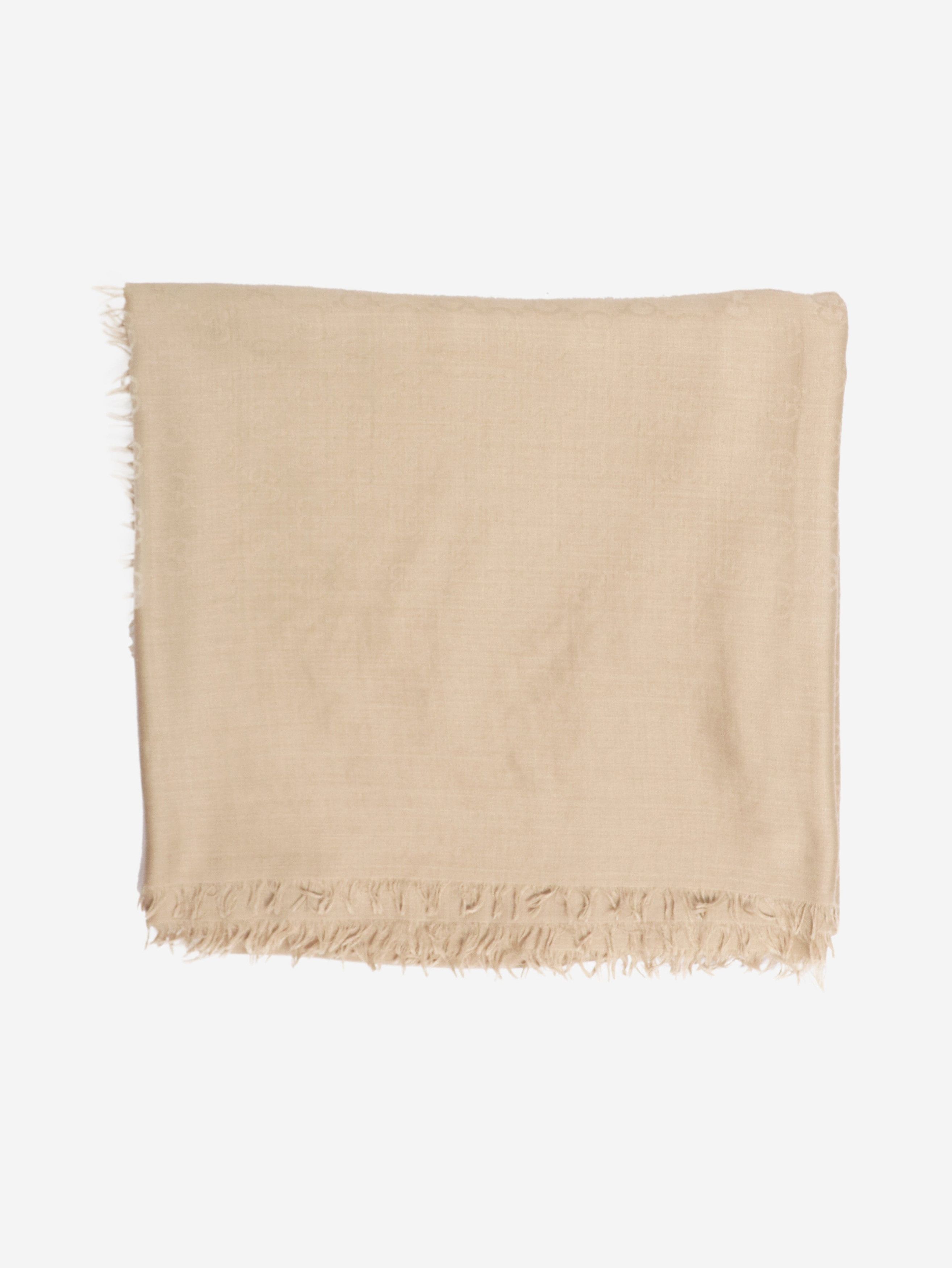 Gucci Neutral GG fringed shawl scarf Size ONE SIZE - 1 Thumbnail
